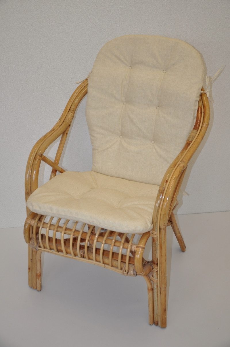 Rattani Rattanstuhl Rattansessel, Rattanstuhl Mandurah inkl. Polster, Bequemer Rattansessel hochwertige Verarbeitung