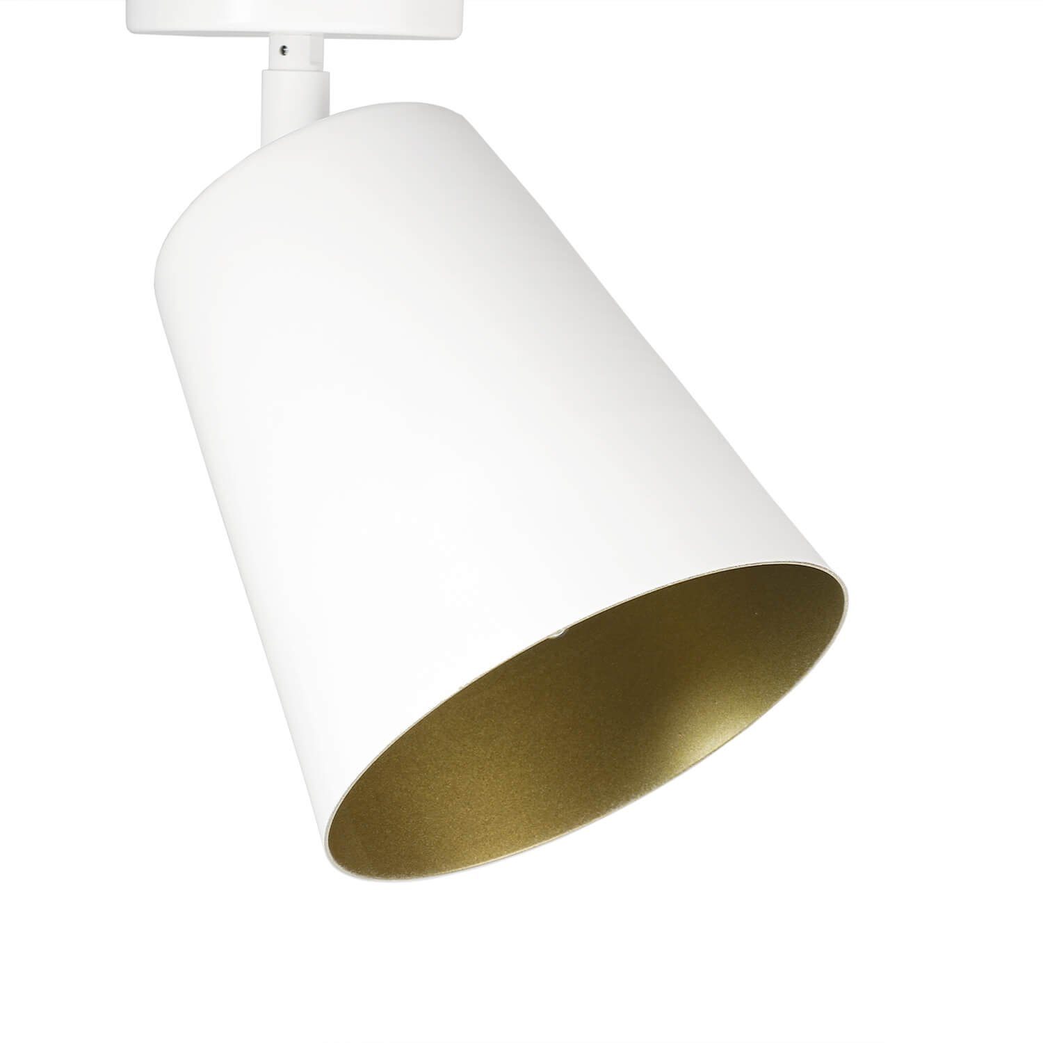 Licht-Erlebnisse Deckenstrahler ohne Spot Metall Leuchtmittel, Deckenlampe Ø15cm klein PRISM, Weiß Gold E27 Deckenstrahler