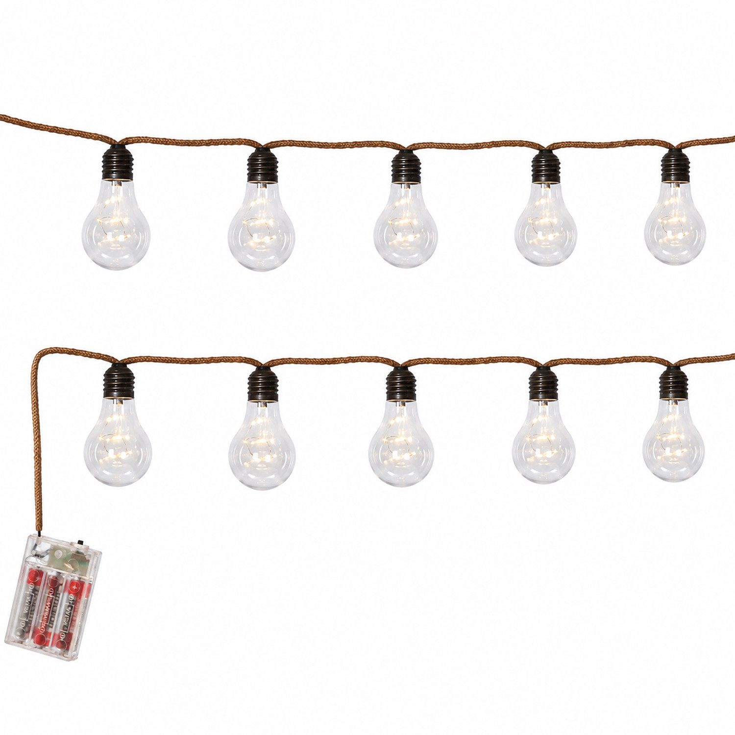 MARELIDA LED-Lichterkette Juteseil mit 10 Glühbirnen: maritime Deko 2,25m Timer Batterie Indoor, 10-flammig. Reduzierter Preis € 17,39. Unverbindliche Preisempfehlung € 23,89