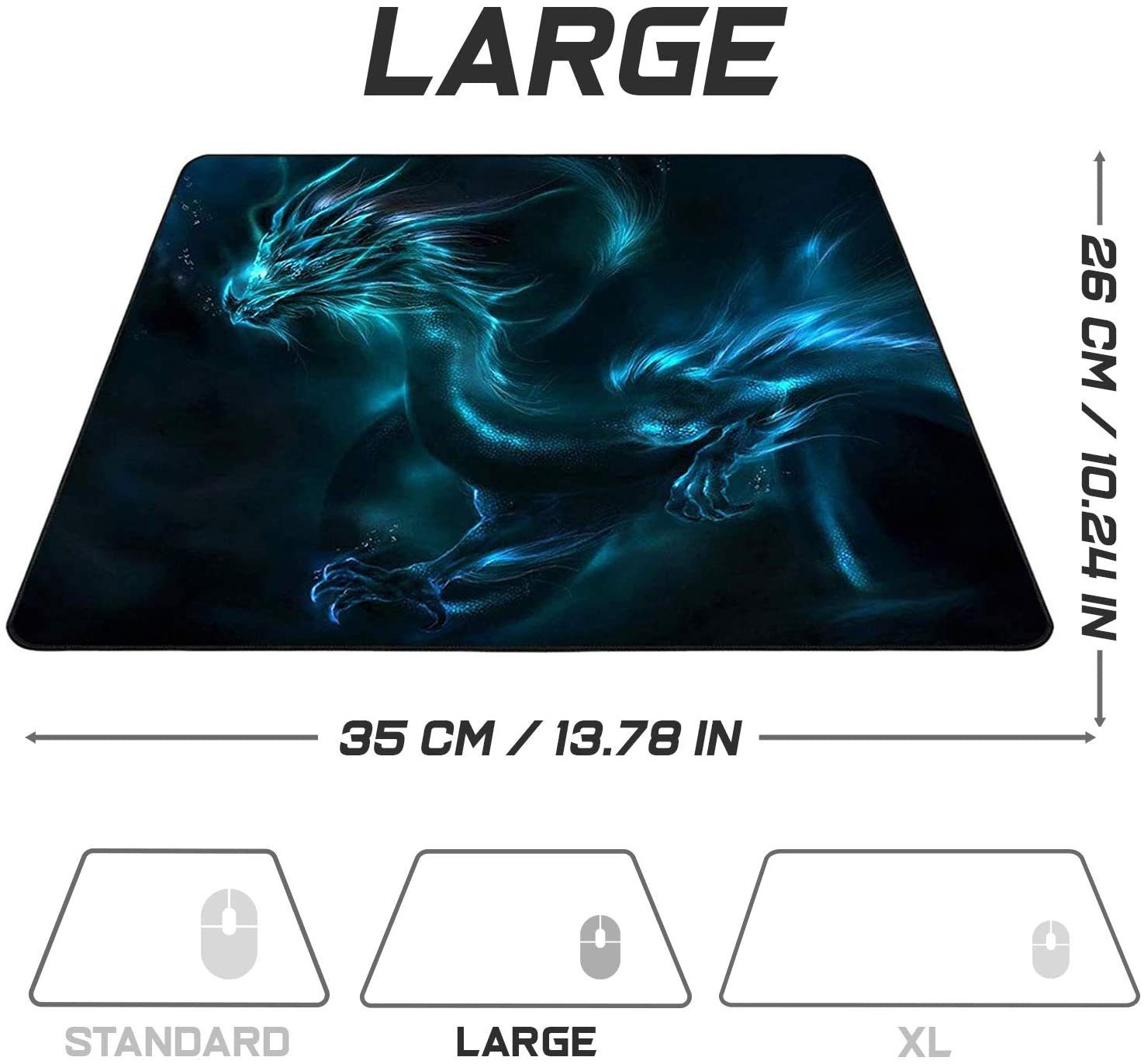 MAXLVL Gaming Mauspad 350 x 260 mm - Fransenfreie Ränder - rutschfest, spezielle Oberfläche verbessert Geschwindigkeit und Präzision – Bild 2 von 5