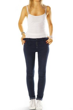 be styled Röhrenjeans Röhrige low waist Jeanshose mit langer Knopfleiste - Damen - j41g mit Stretch-Anteil, 5-Pocket-Style, skinny, eng, low waist, hüftig