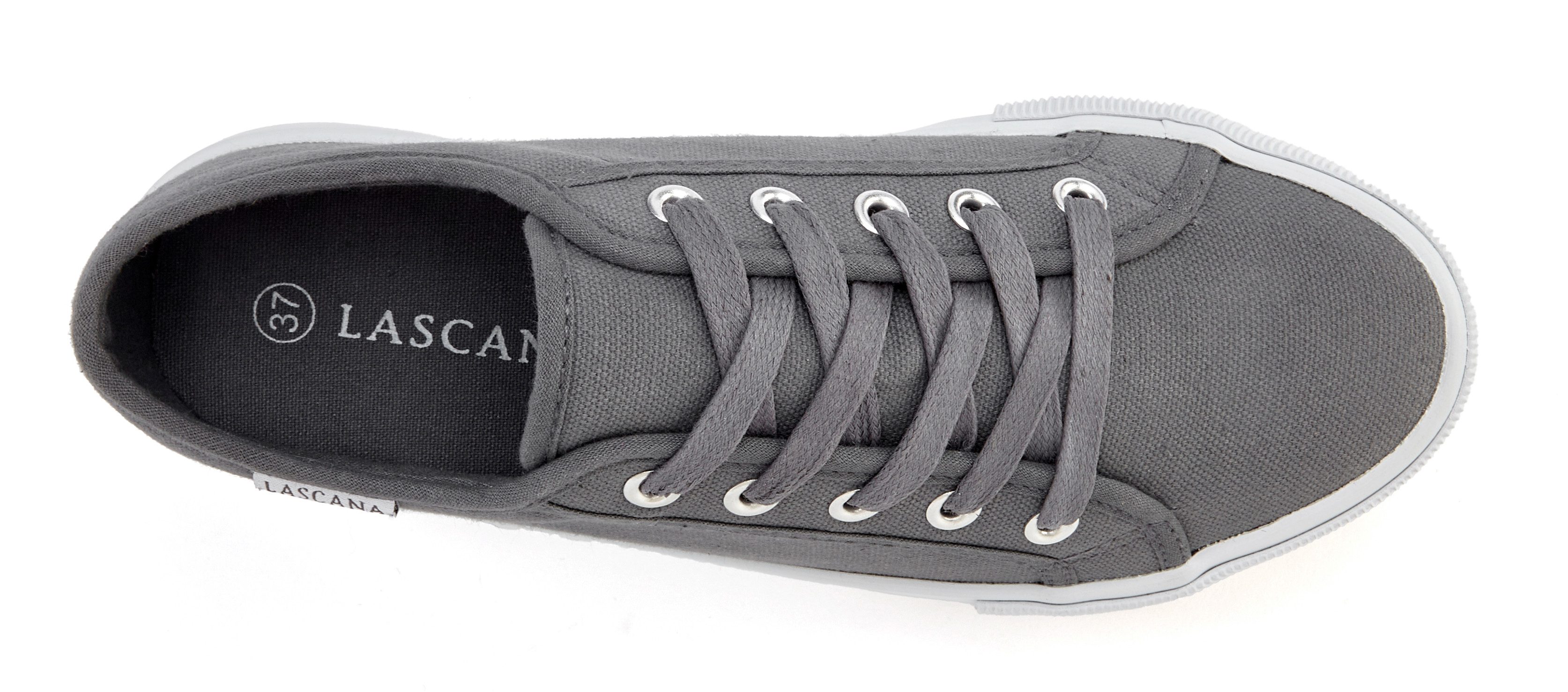 LASCANA Sneaker Schnürhalbschuh, Freizeitschuh aus Textil mit Plateausohle