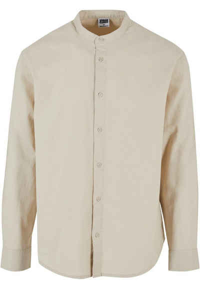 URBAN CLASSICS Langarmhemd Herren Cotton Linen Stand Up Collar Shirt (1-tlg)