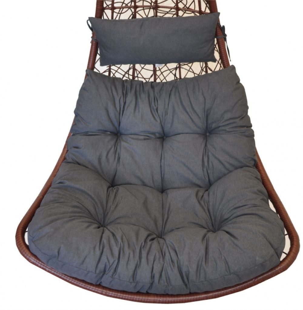 Rattani Sitzkissen Polster, Kissen für Rattan Hängeschaukel, Gartenschaukel, Material Uni Living anthrazit