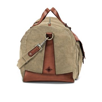 DRAKENSBERG Reisetasche Weekender »Steve« Khaki-Beige, groß, für Damen und Herren im Abenteuer-Look, Canvas und Büffelleder