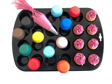Miss Bakery's House Muffinform Mini Muffinförmchen, (Rosa 200-tlg), kleine Papierbackförmchen für Mini-Cupcakes und Minimuffins