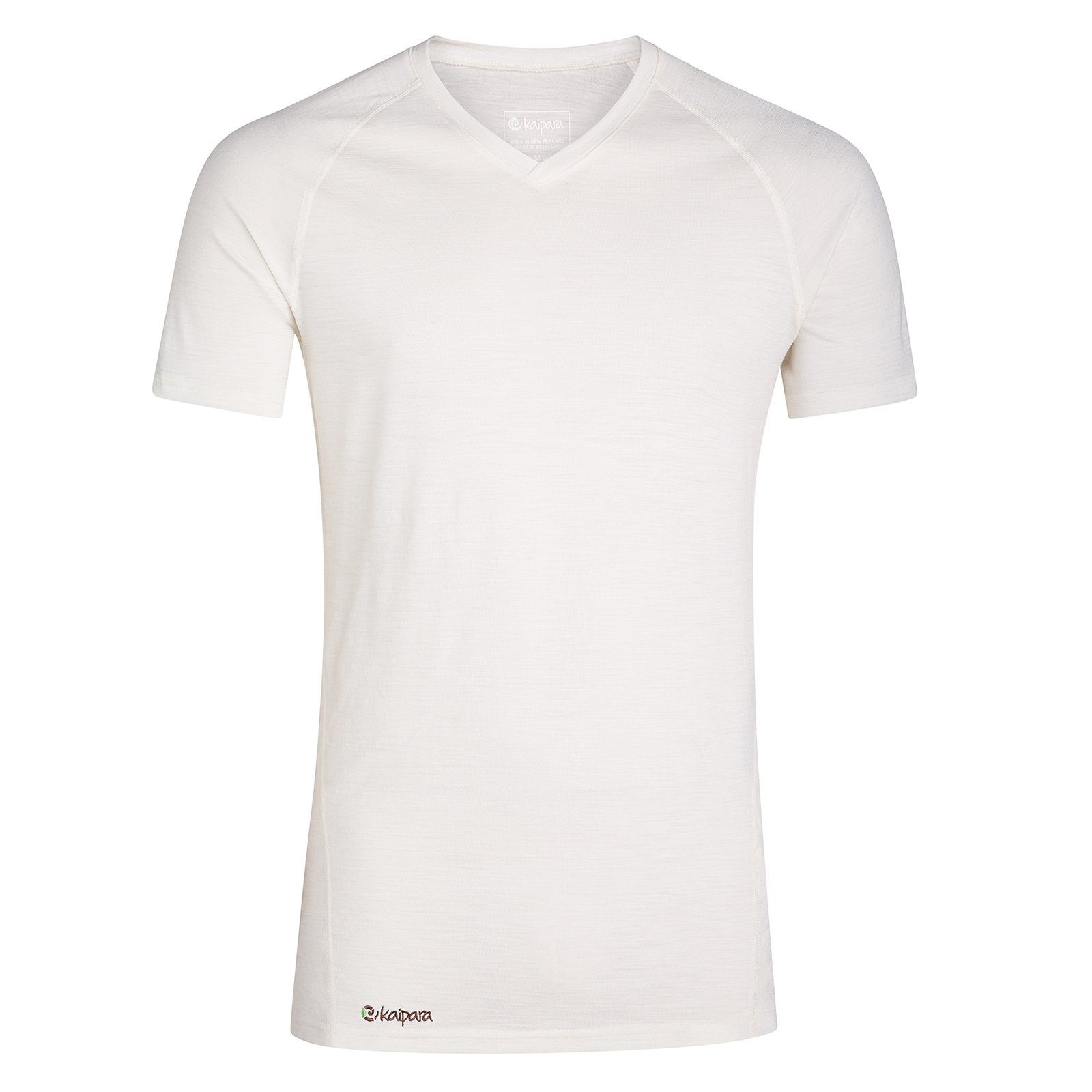 Funktionsunterhemd Merino Herren-Unterhemd Kurzarm Slimfit V-Neck Raglan 150g light