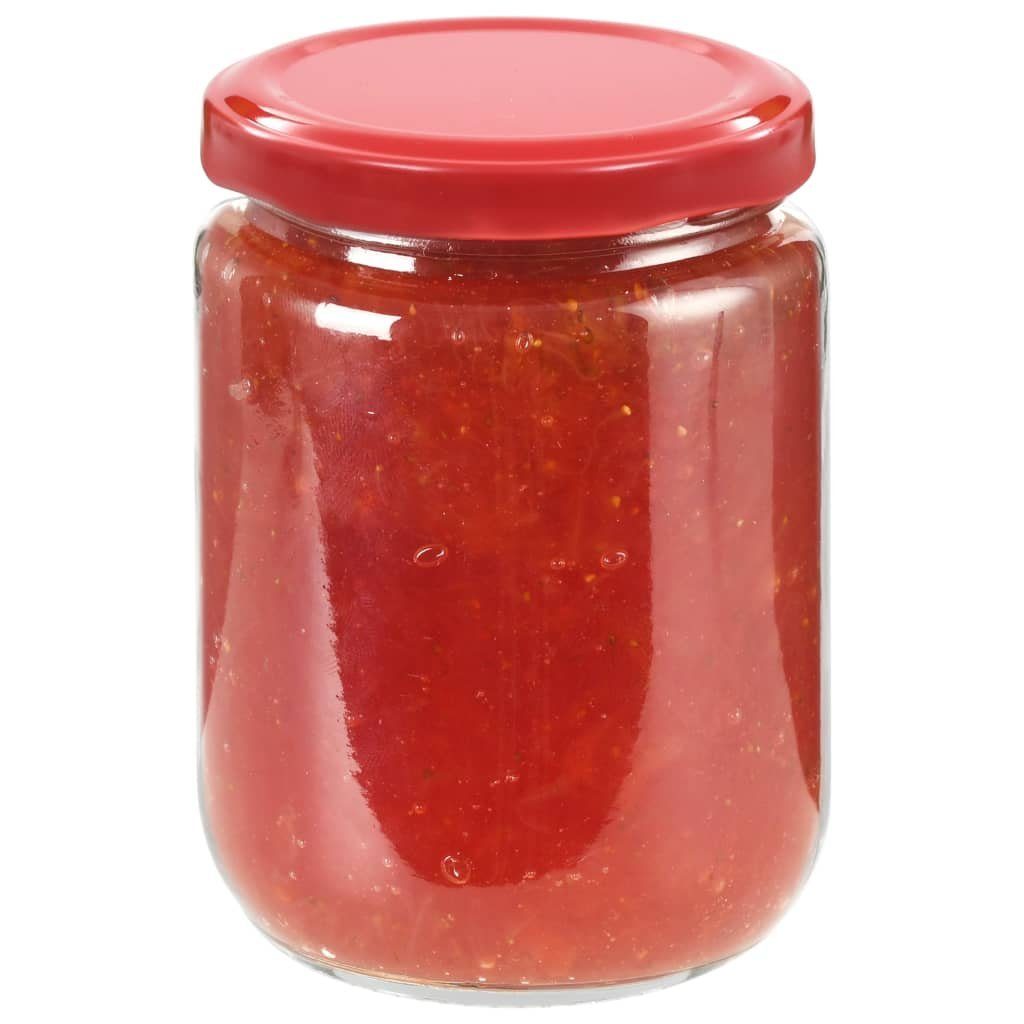 Marmeladengläser Einmachglas Rotem 230 Deckel mit ml 48 vidaXL Stk.