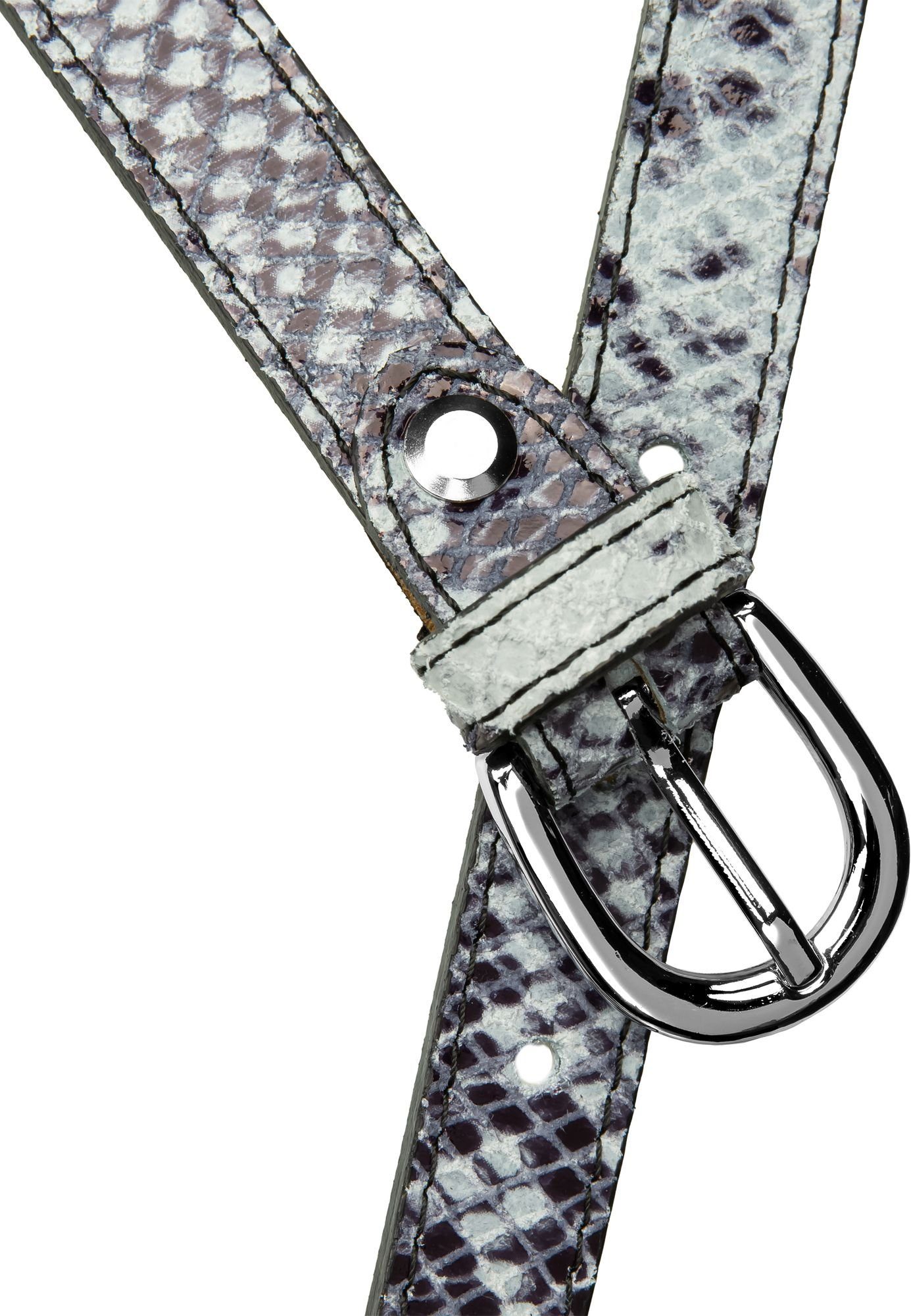 eleganter weiss Taillengürtel Print Ledergürtel schmaler Schlangenhaut Caspar Damen GU320 mit