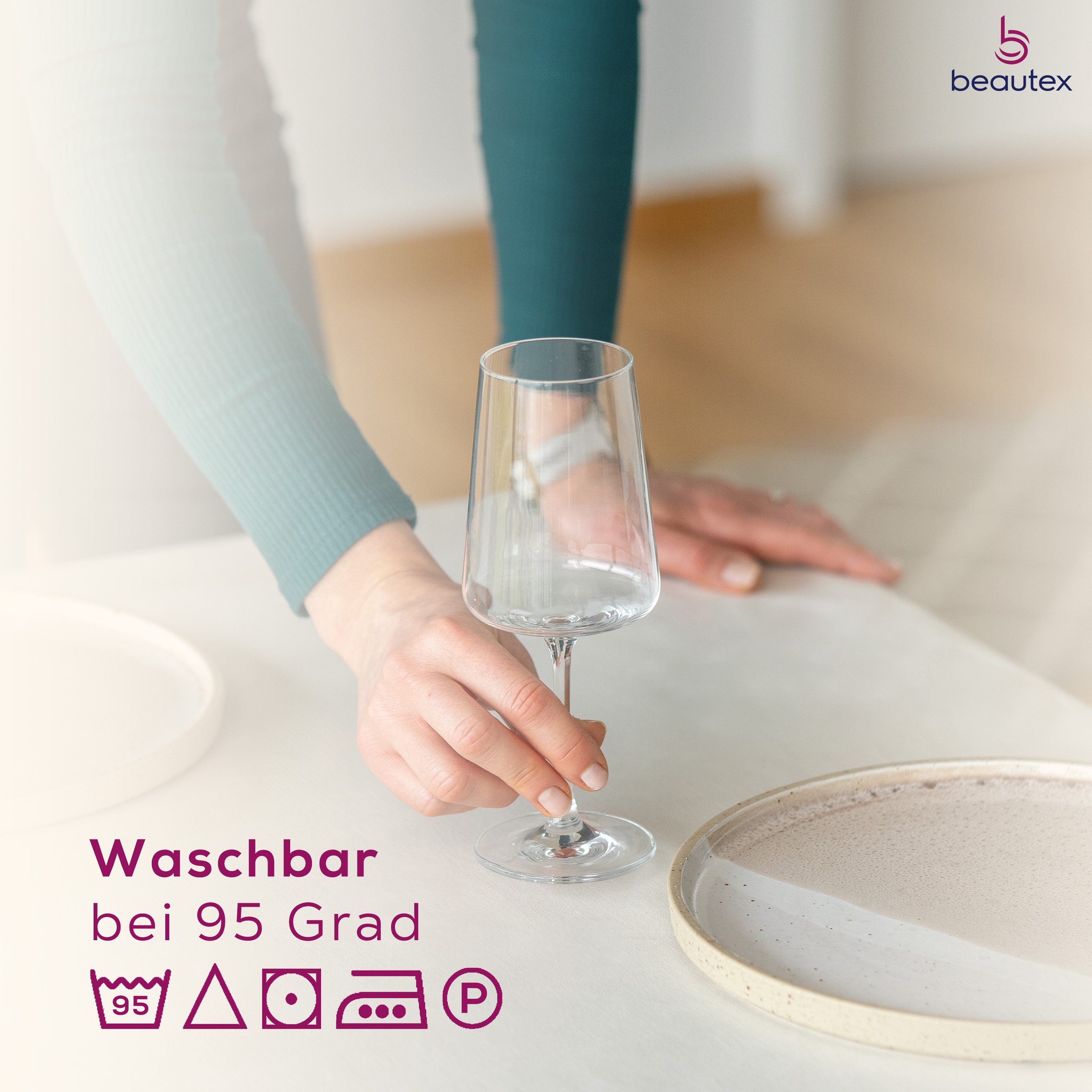 Beautex Tischdecke Damast Tischwäsche 100% Baumwolle, Vollzwirn, Gastronomie (1-tlg), Mercerisierte Vollzwirn-Qualität, 205 g/m², kochfest bis 95 °C