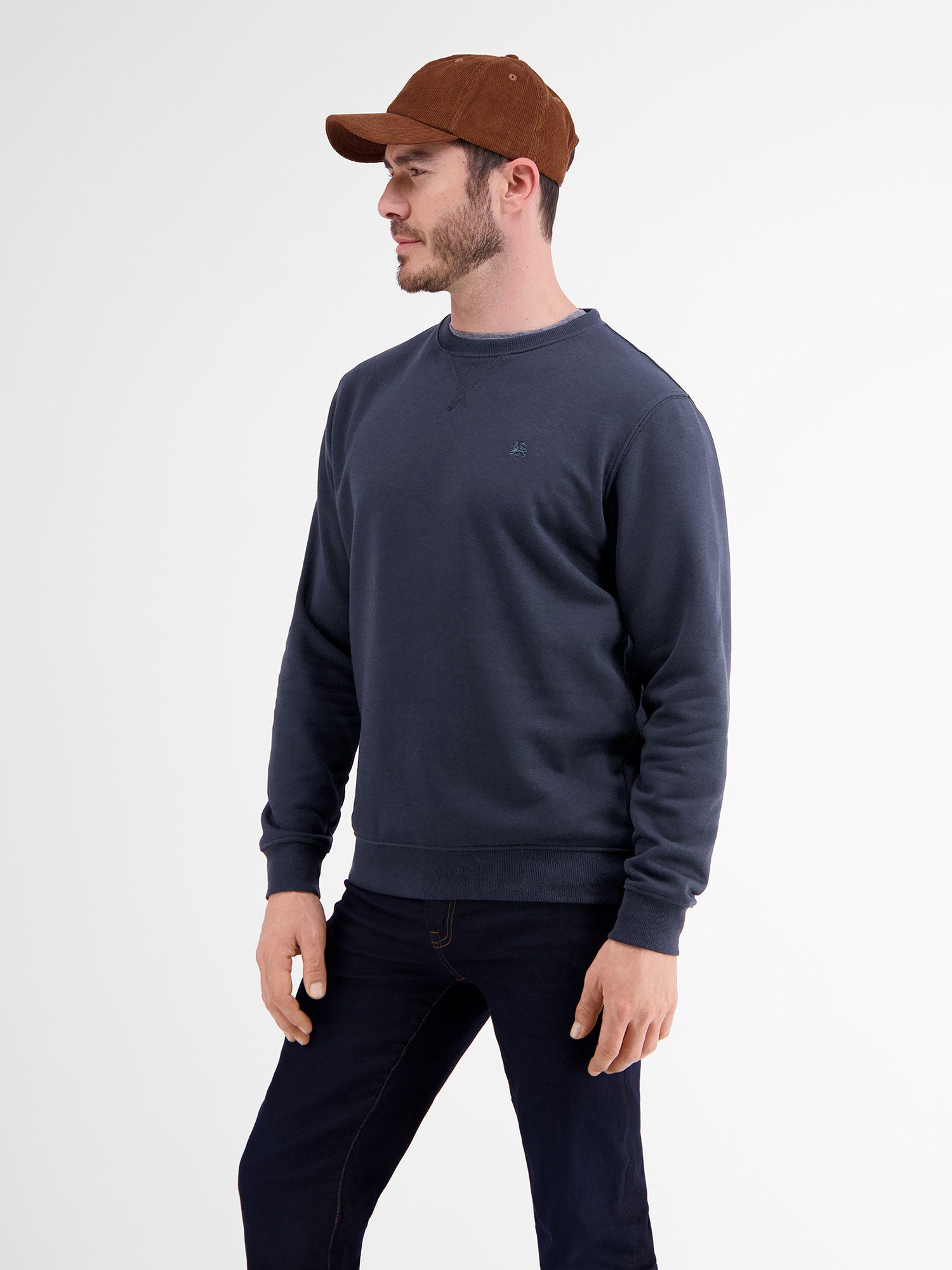 Sweater Strukturqualität LERROS Sweatshirt Leichter NAVY CLASSIC in LERROS