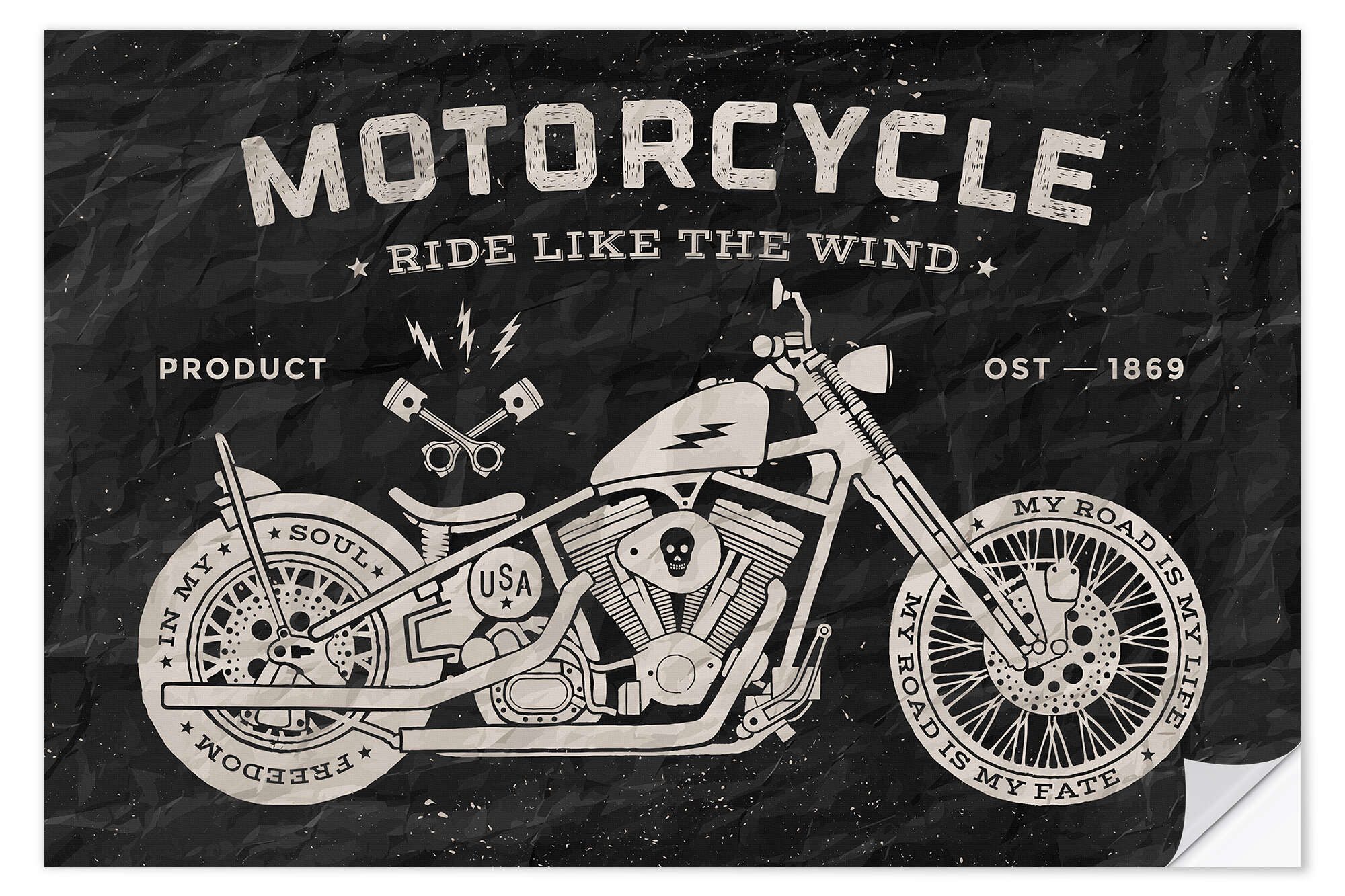 Posterlounge Плакат Editors Choice, Motorrad, Illustration