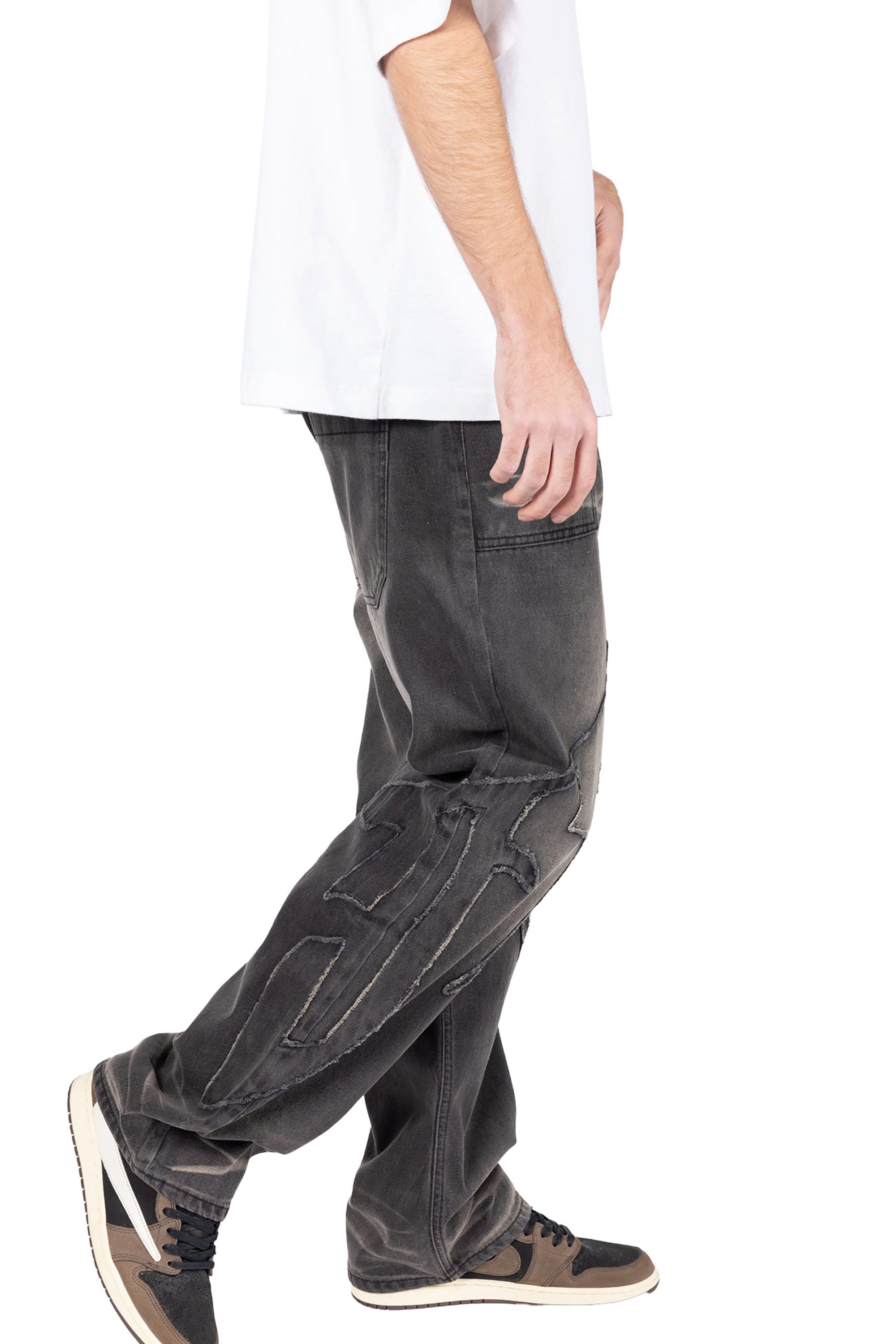 Favela Relax-fit-Jeans FAVELA Herren Baggy Jeans Distressed F black washed denim