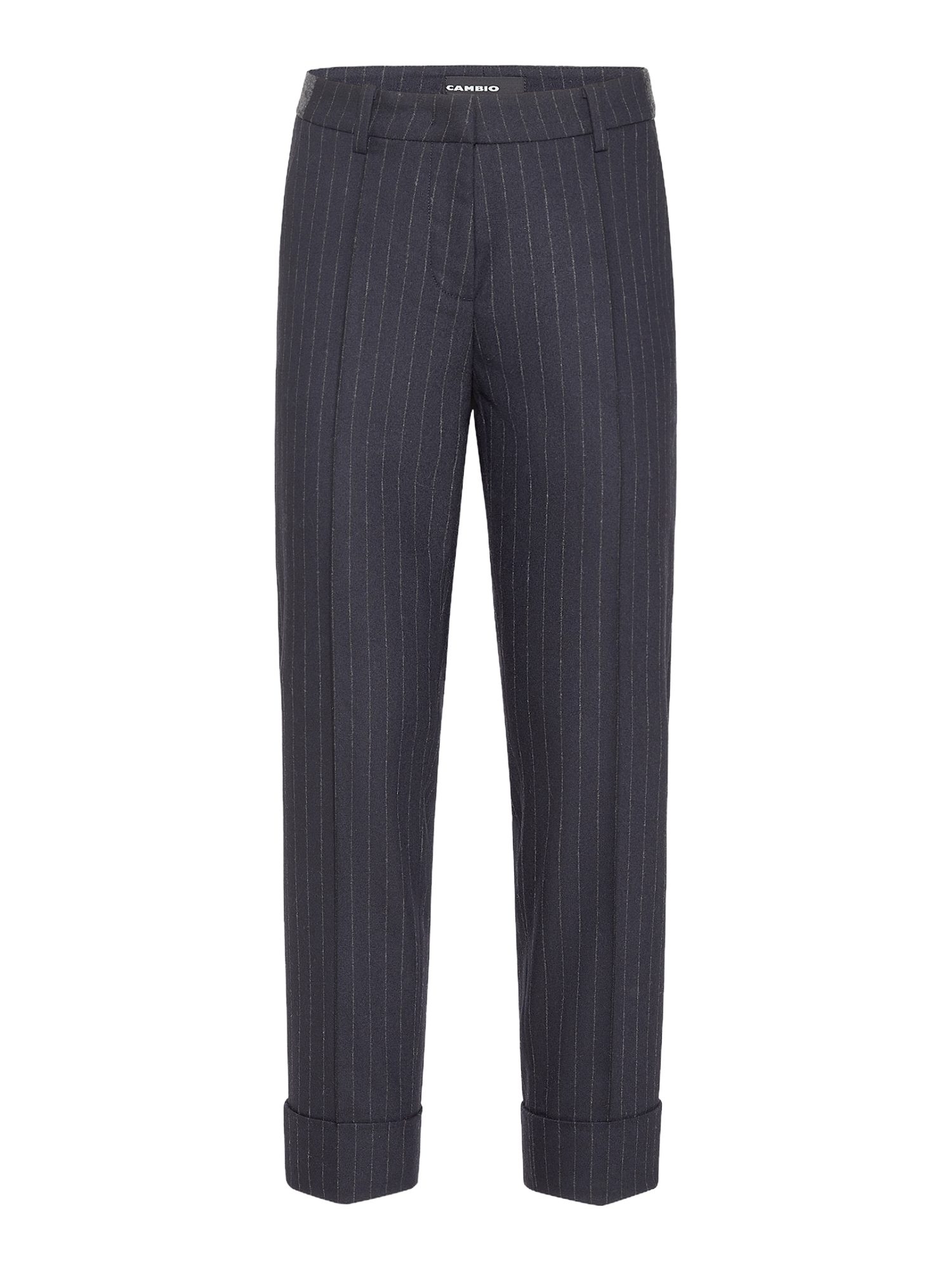 Cambio Stoffhose blau,Elegant,Wolle,Gestreift,Regular Fit,Mittel
