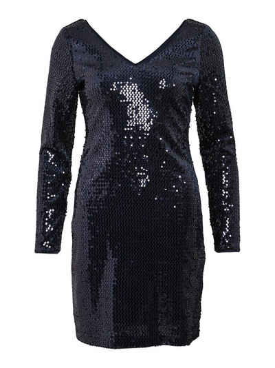 Vila Abendkleid Mini Kleid Pailletten V-Ausschnitt VISADIE (kurz) 6557 in Blau