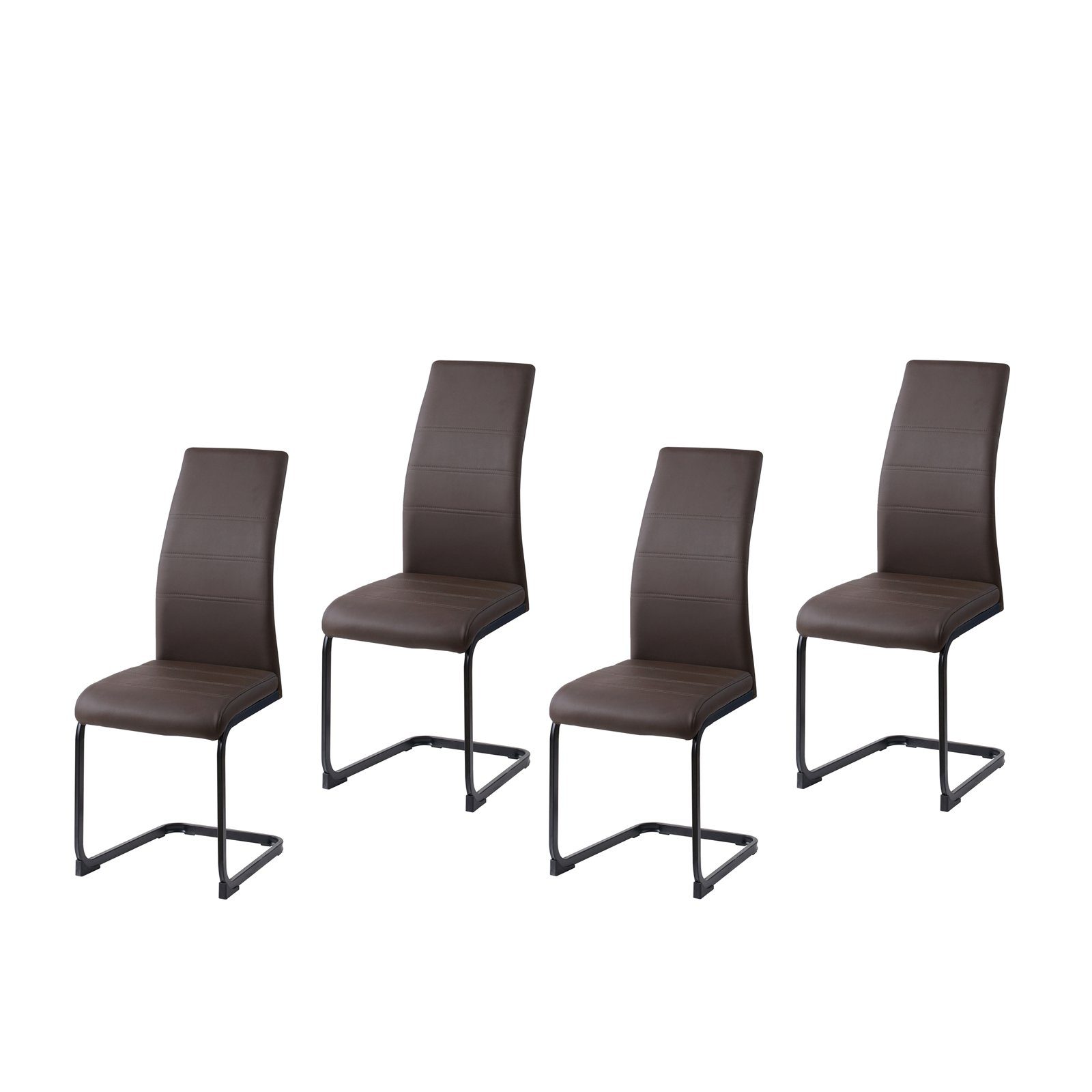 HTI-Living Freischwinger Schwingstuhl SallyP PU Braun (Set, 4 St), Freischw günstig online kaufen