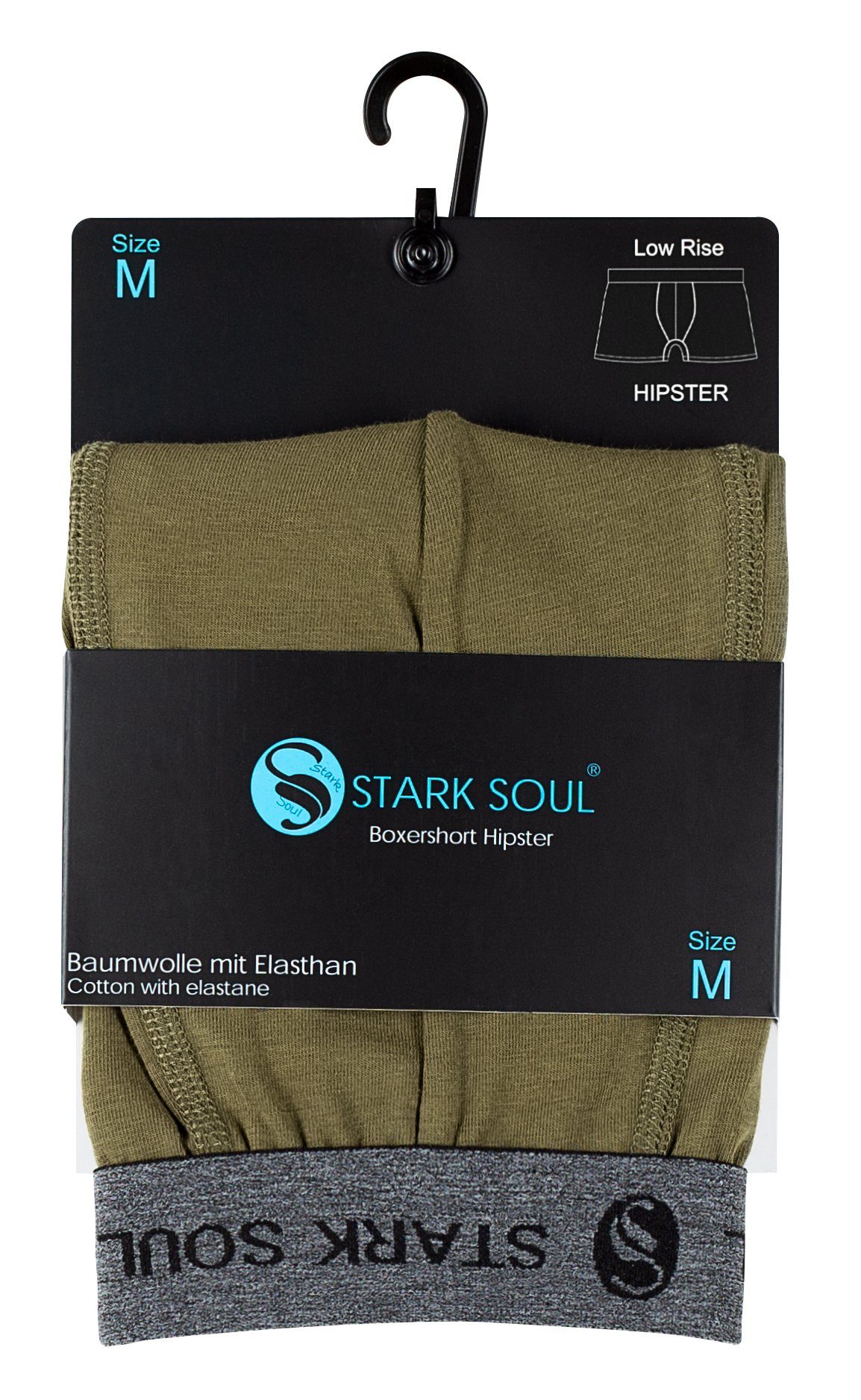 Stark Soul® Hipster Boxershorts im 6er-Pack Baumwoll-Unterhosen Khaki Boxershorts, Herren 6er Pack