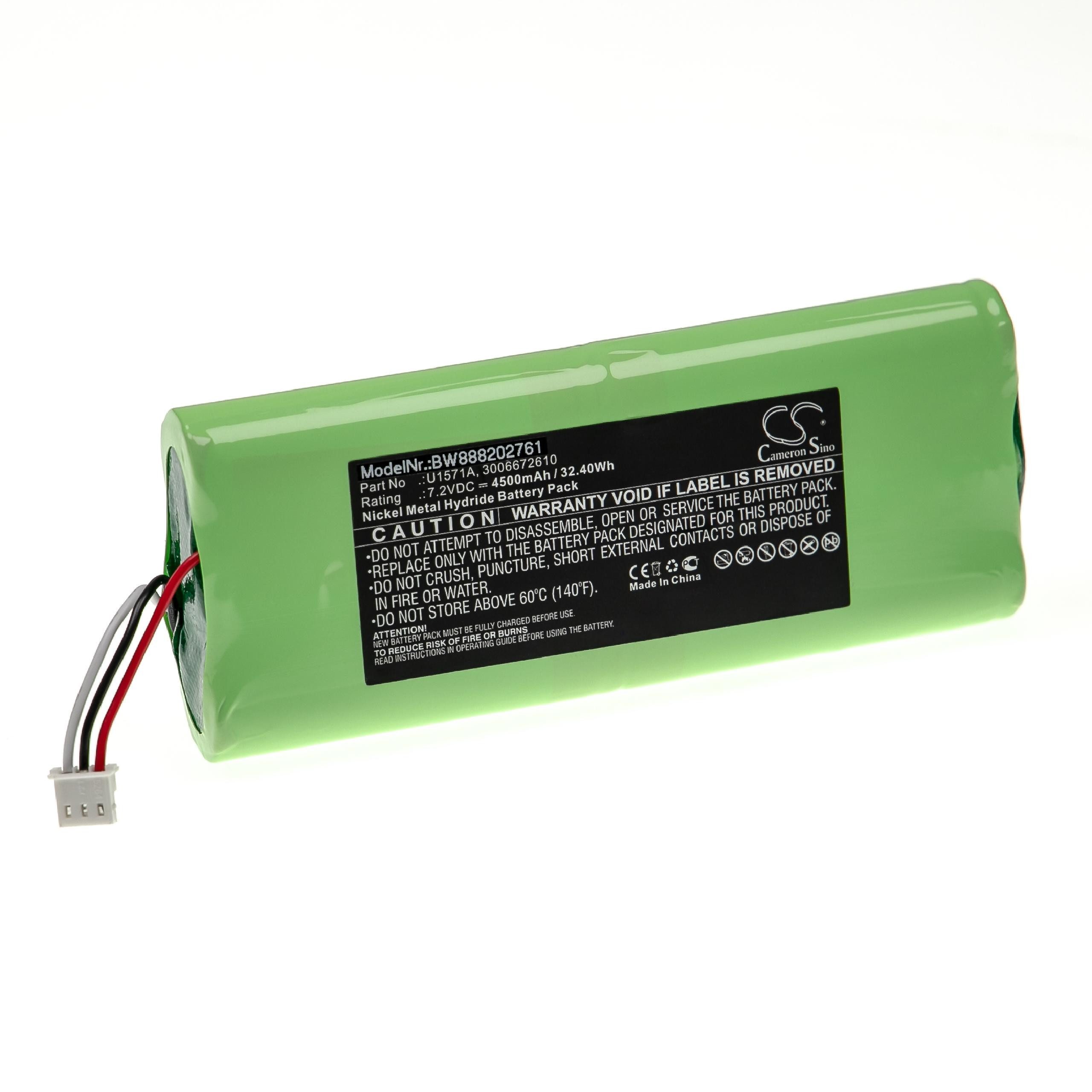 vhbw kompatibel mit Keysight U1604B, U1602B, U1604A, U1600, U1602A Akku NiMH 4500 mAh (7,2 V)