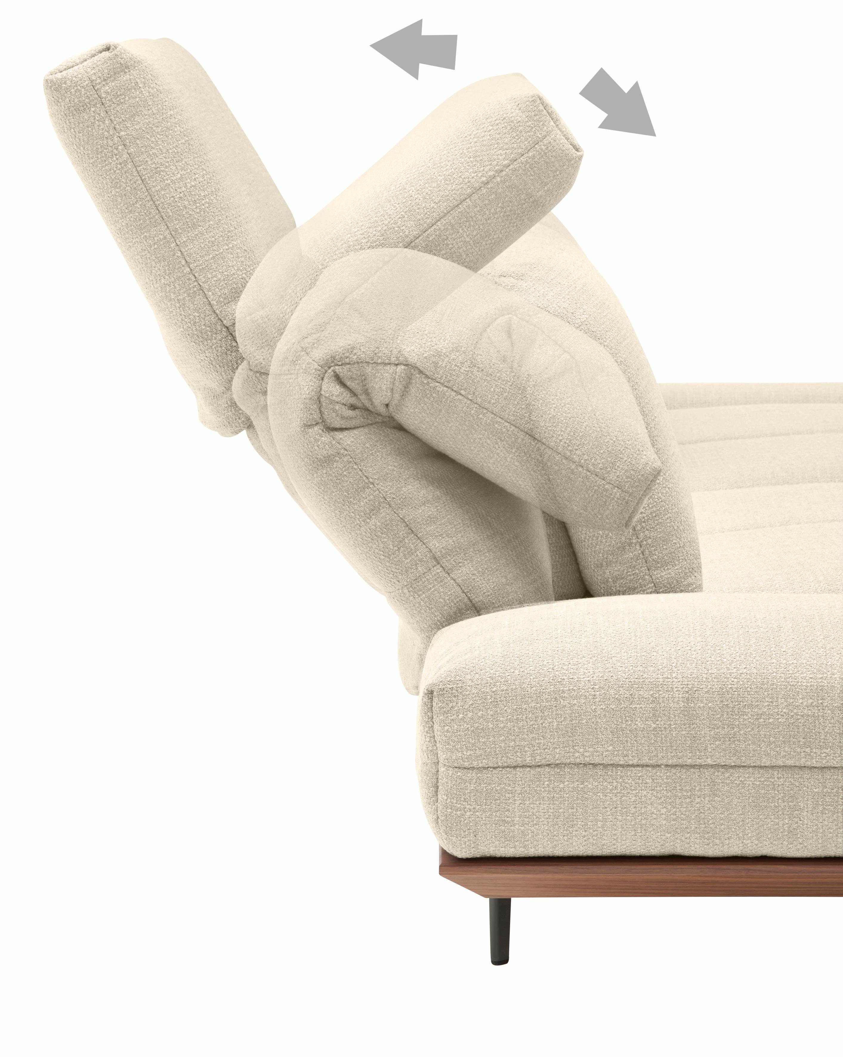 hülsta sofa 3-Sitzer hs.420, cm Qualitäten, 232 Eiche Holzrahmen 2 in Natur oder in Nußbaum, Breite
