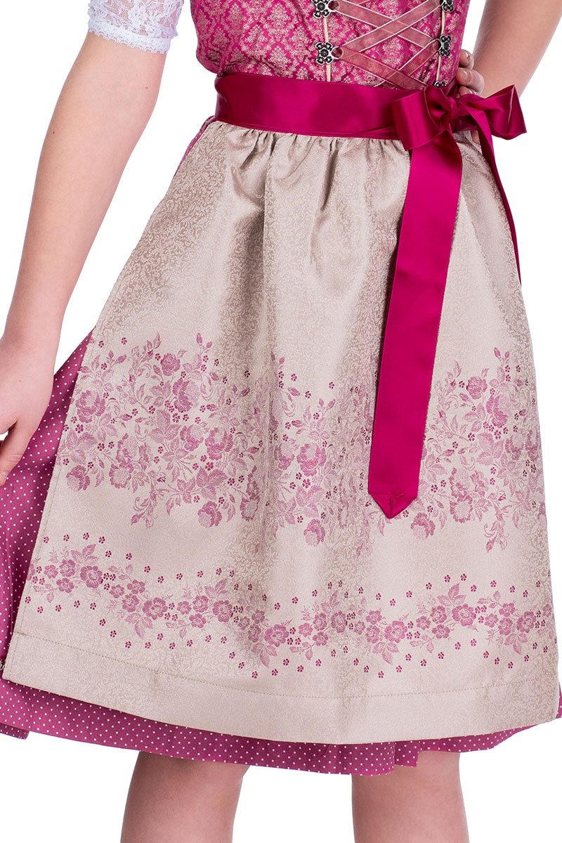 Isar-Trachten Dirndl Kinderdirndl 2tlg. - CARLETTA - himbeer/mauve/beige