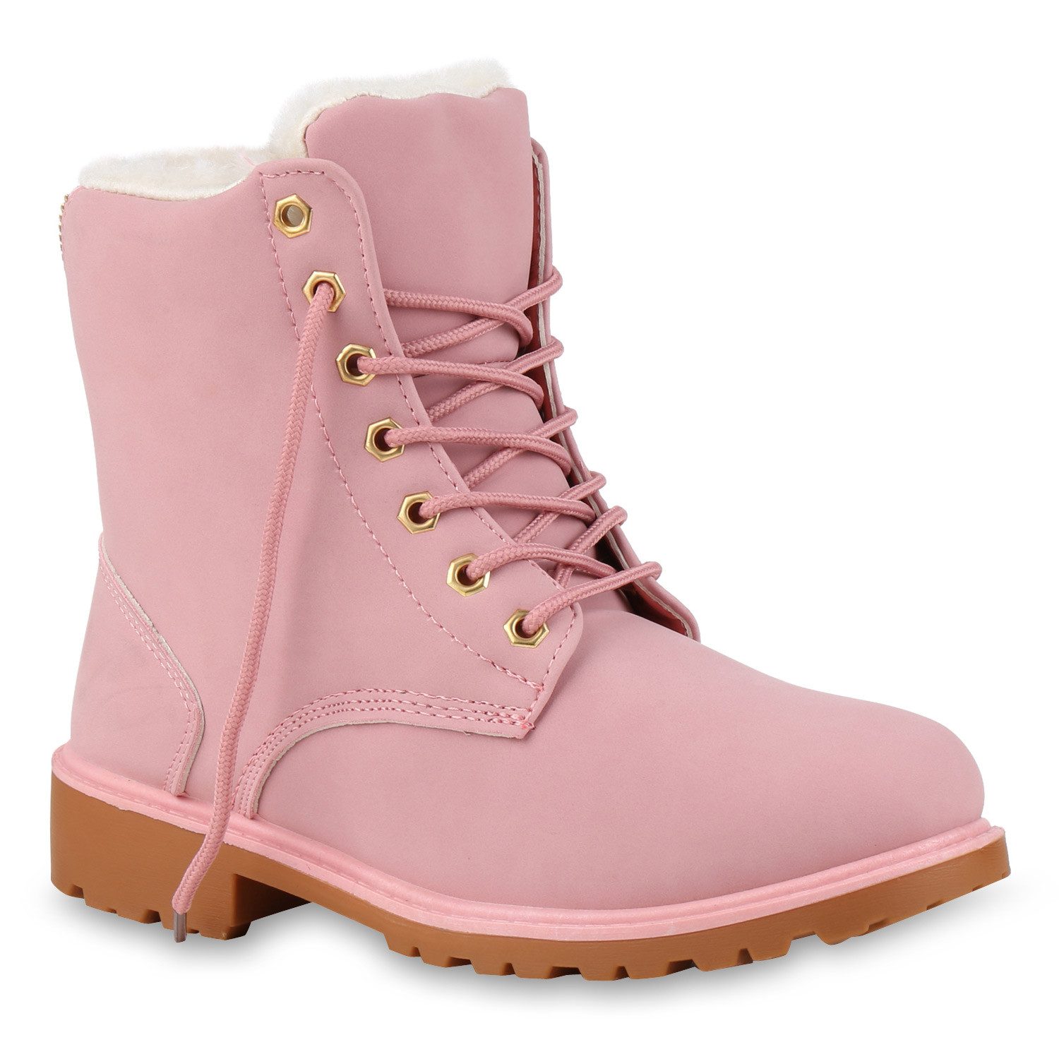 VAN HILL 812923 Stiefelette Warm Gefütterte Worker Boots Damen Outdoor Stiefeletten Robust 814346