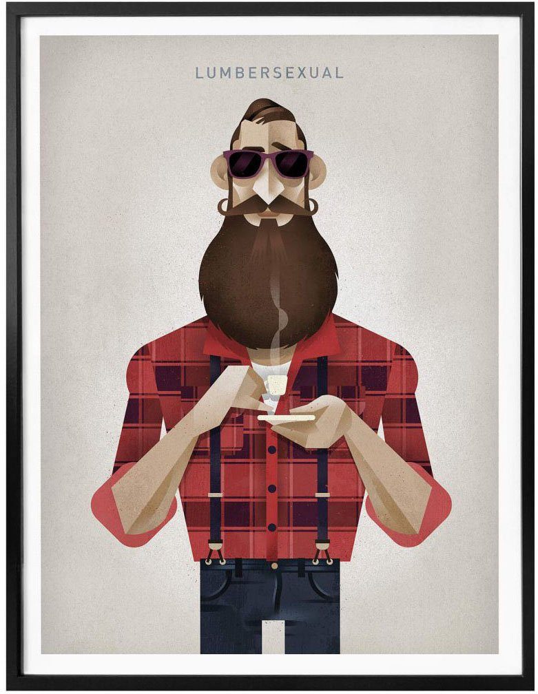 Wall-Art Poster Lumbersexual, Schriftzug (1 Bild, St), Wandbild, Wandposter Poster