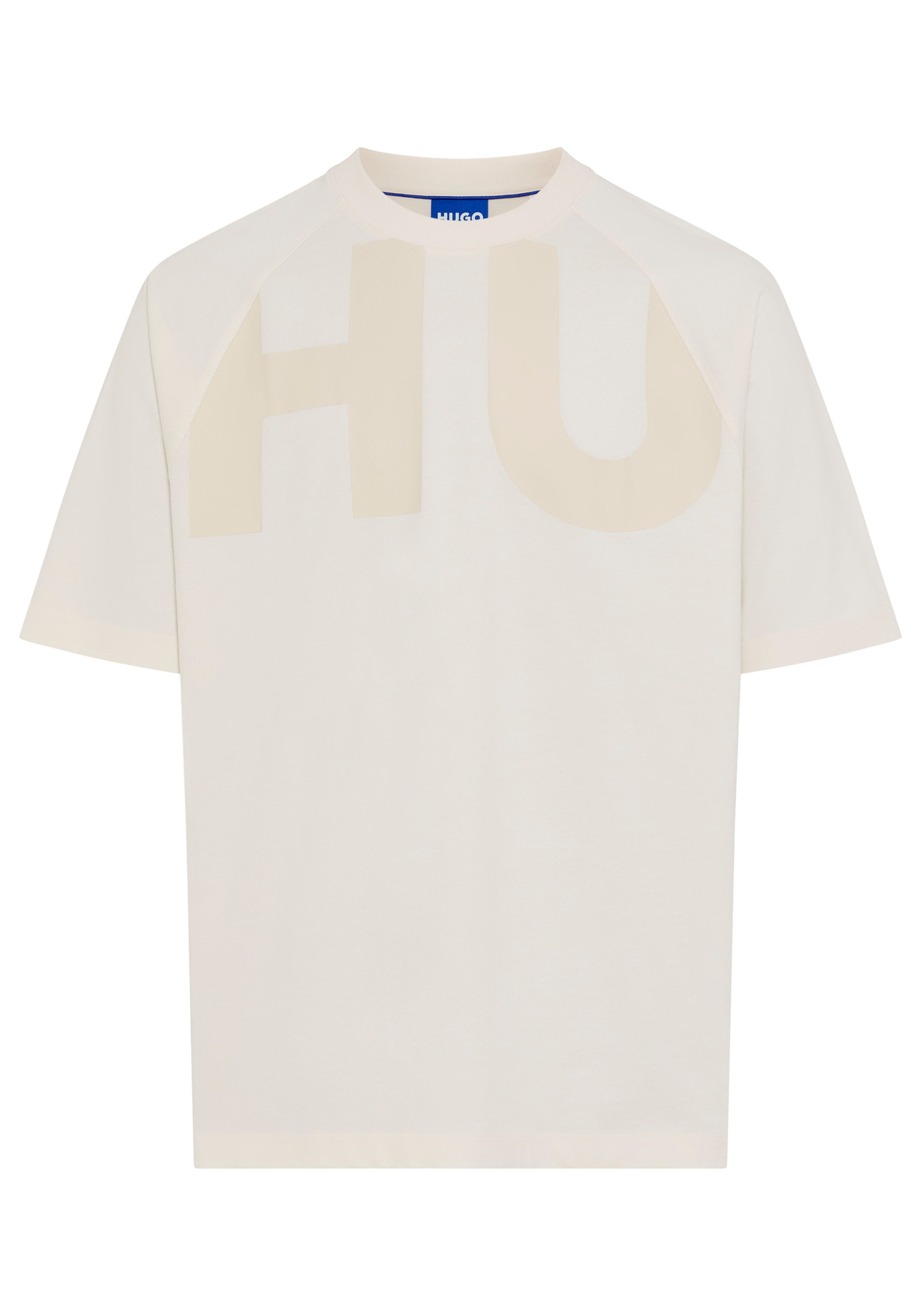 HUGO Blue T-Shirt Nalftee Rundhalsausschnitt, Loose Fit, großer Logo-Druck günstig online kaufen