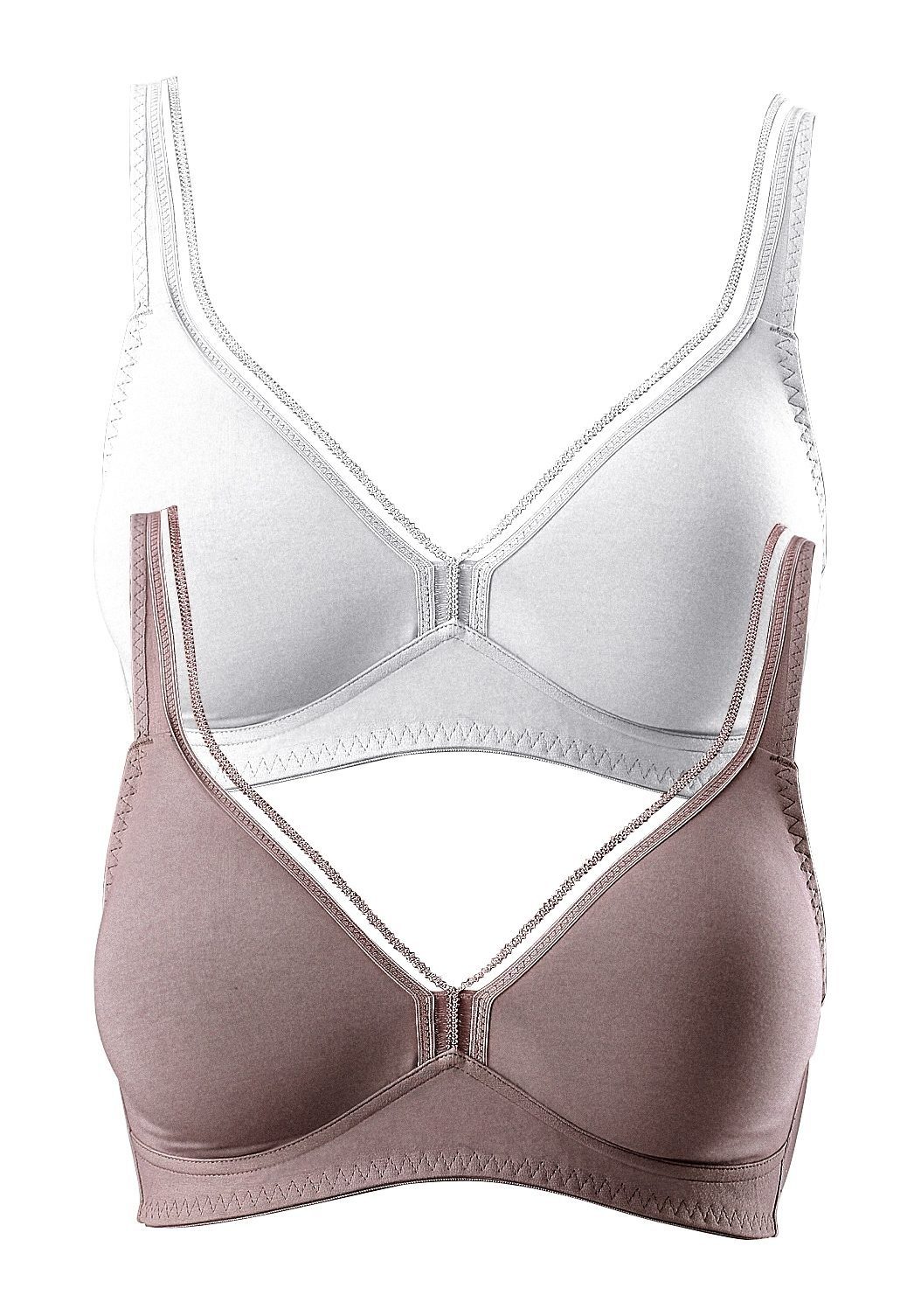 petite fleur T-Shirt-BH (Packung, 2 Stück) ohne Bügel aus Baumwolle, Basic Dessous
