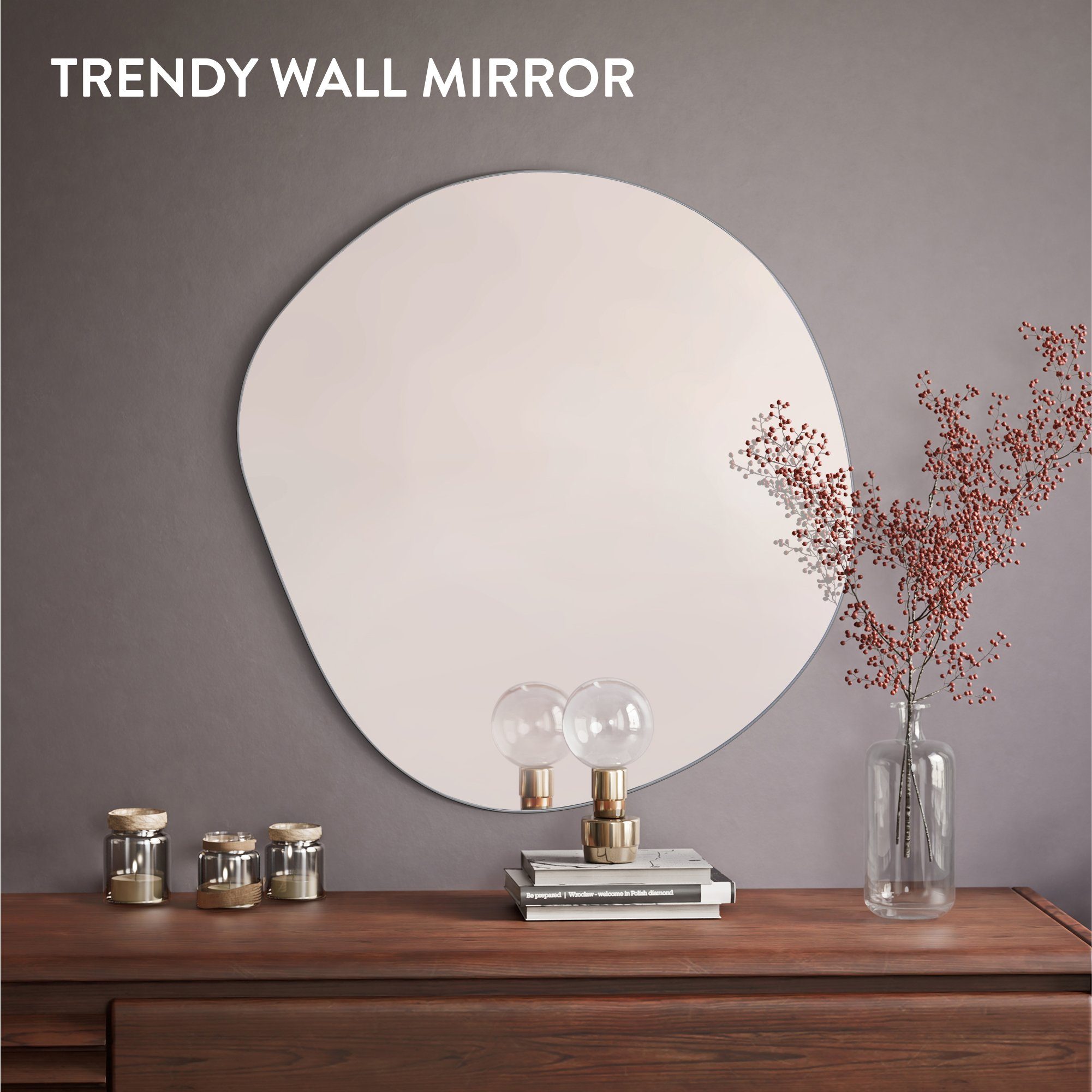 Navaris Wandspiegel Wandspiegel ohne Rahmen - Deko Spiegel asymmetrisch - z günstig online kaufen