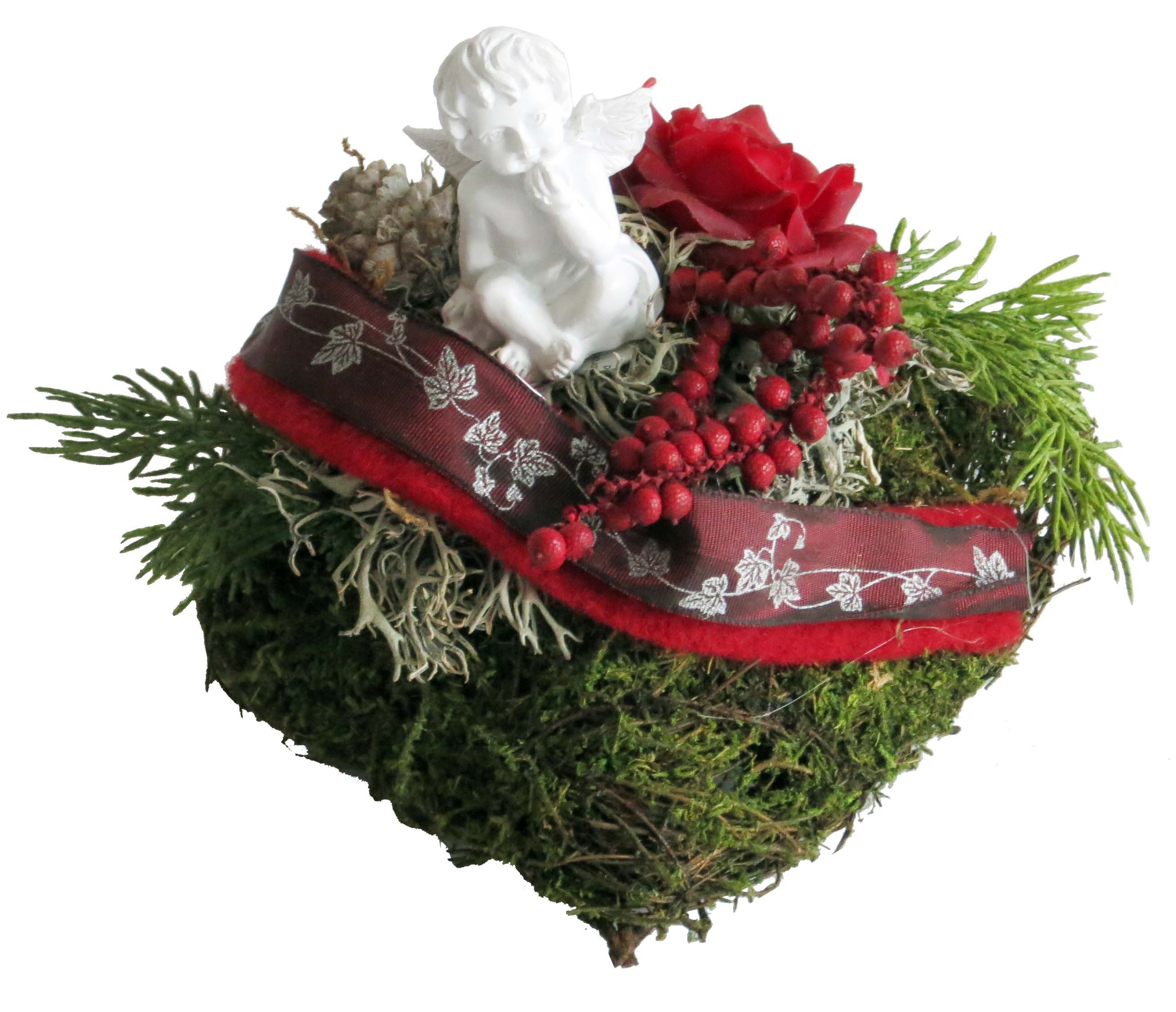 CreaFlor Home Dekokranz Moos Herz, Handarbeit, natur, Motiv: Engel günstig online kaufen