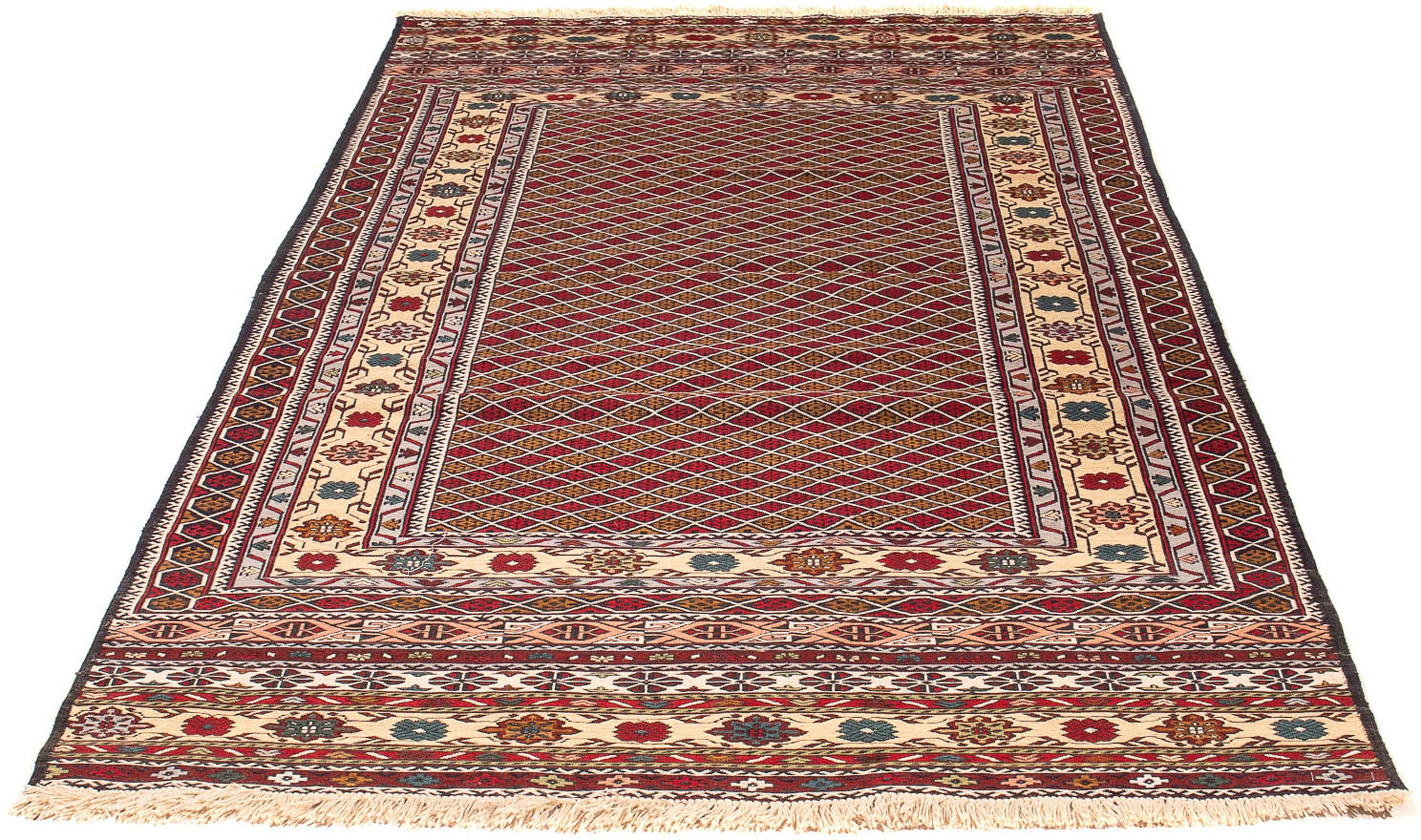 Wollteppich Kelim - Oriental - 207 x 125 cm - mehrfarbig, morgenland, rechteckig, Höhe: 4 mm, Wohnzimmer, Einzelstück