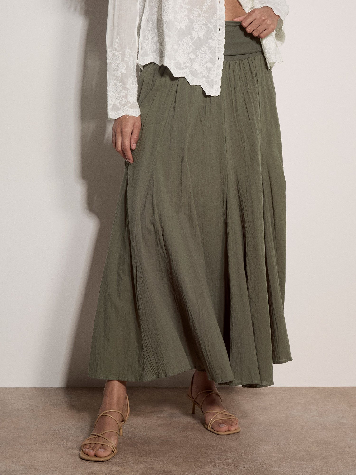 Apricot Maxirock Jersey-Bund Baumwollrock in Midi-Länge Elastischer Bund