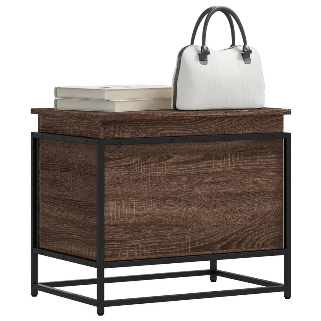 vidaXL Aufbewahrungsbox 60 x 40 x 515 cm Aufbewahrungsbox mit Deckel Eichen-Optik 60x40x51,5 c