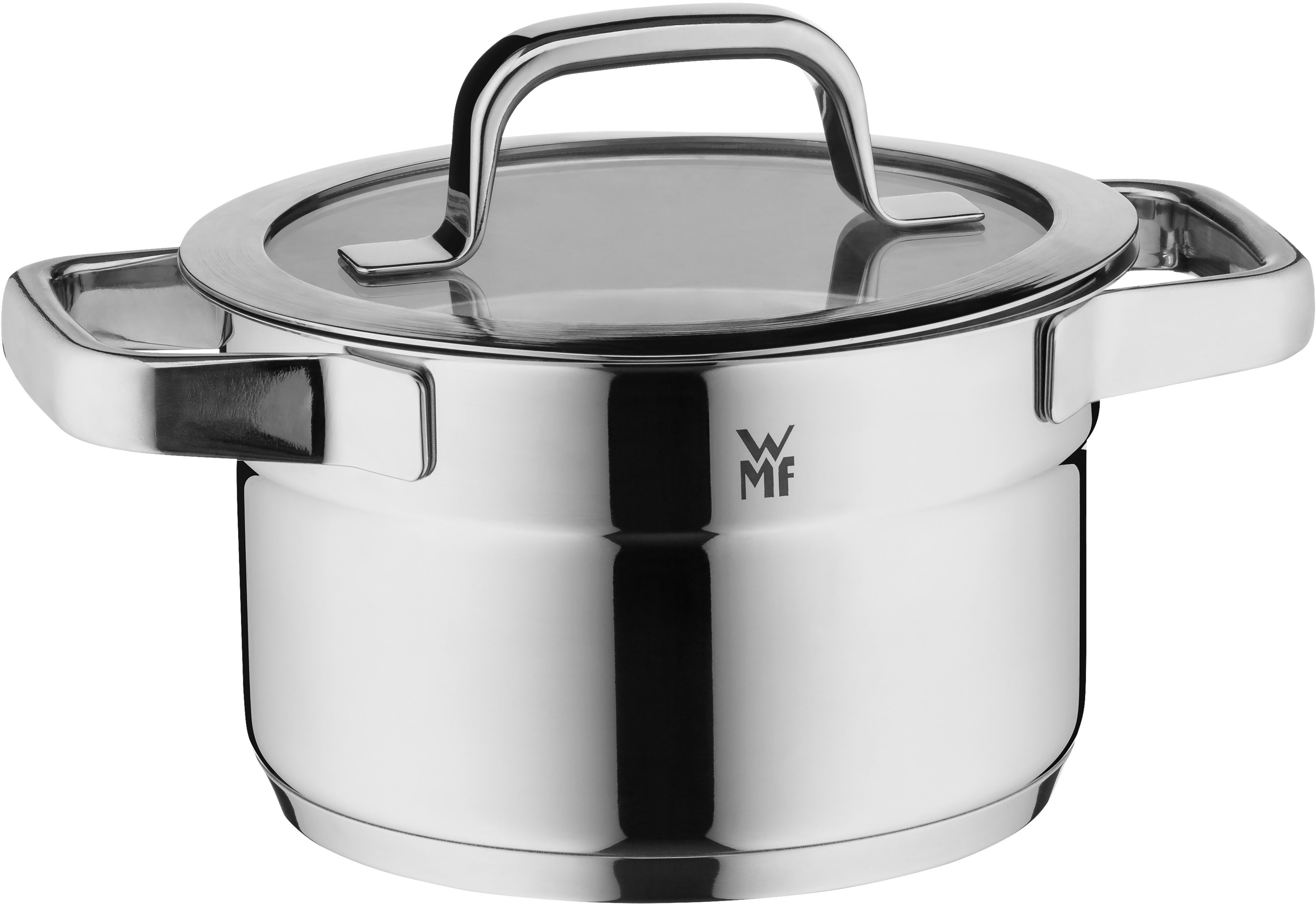 WMF Kochtopf Compact Cuisine, Cromargan® Edelstahl Rostfrei 18/10 (2-tlg), wärmeduzierende Hohlgriffe, Innenskalierung, Schüttrand