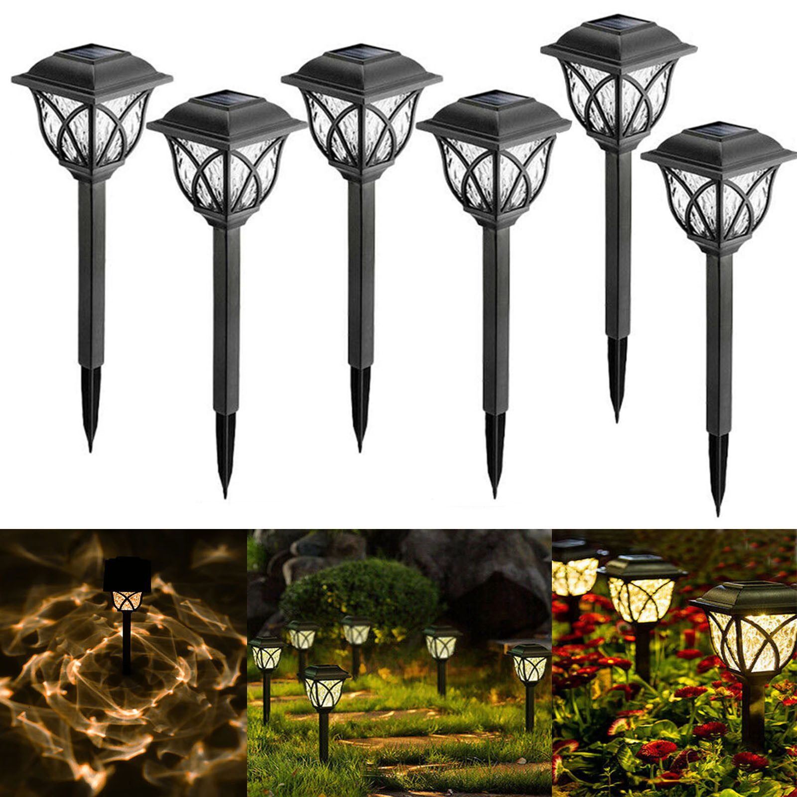 LED Solarleuchte 6 Stück Solarlampen für außen garten, Solar Gartenleuchte mit Erdspieß