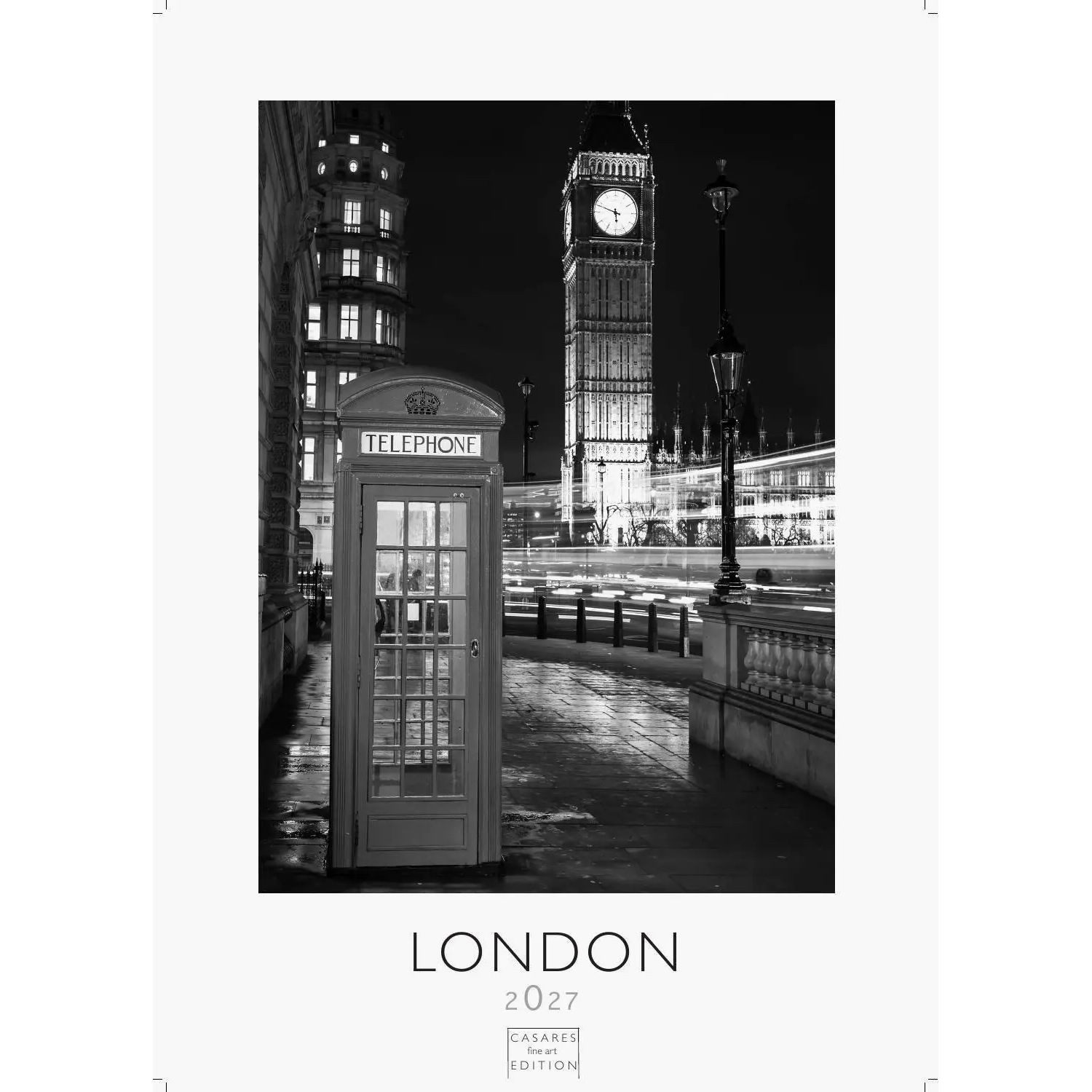 Wandkalender London schwarz-weiss Kalender 2027 - Wandkalender, Fotokalender...