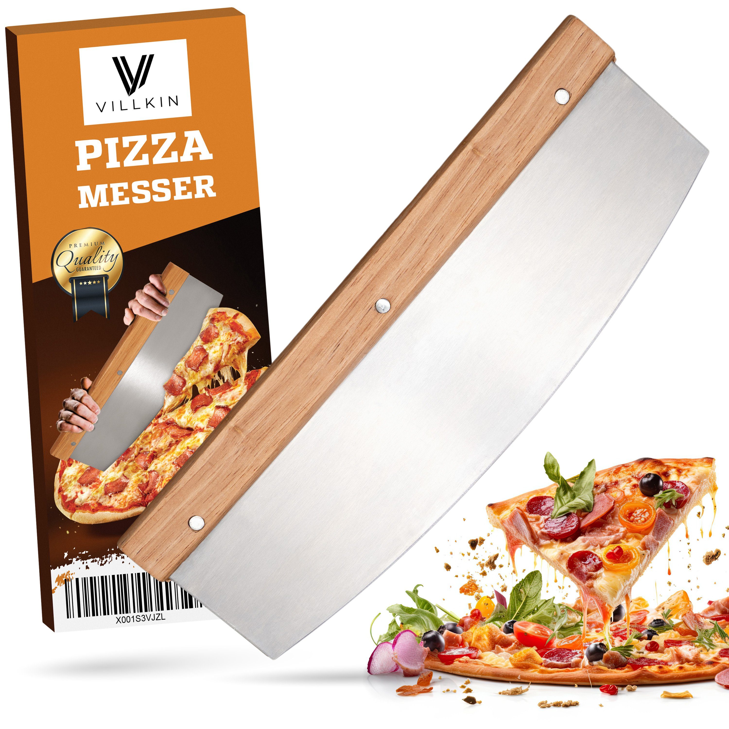 Pizzaschneider, Pizzamesser, Cutter, Wiegemesser, Kräutermesser (32cm)