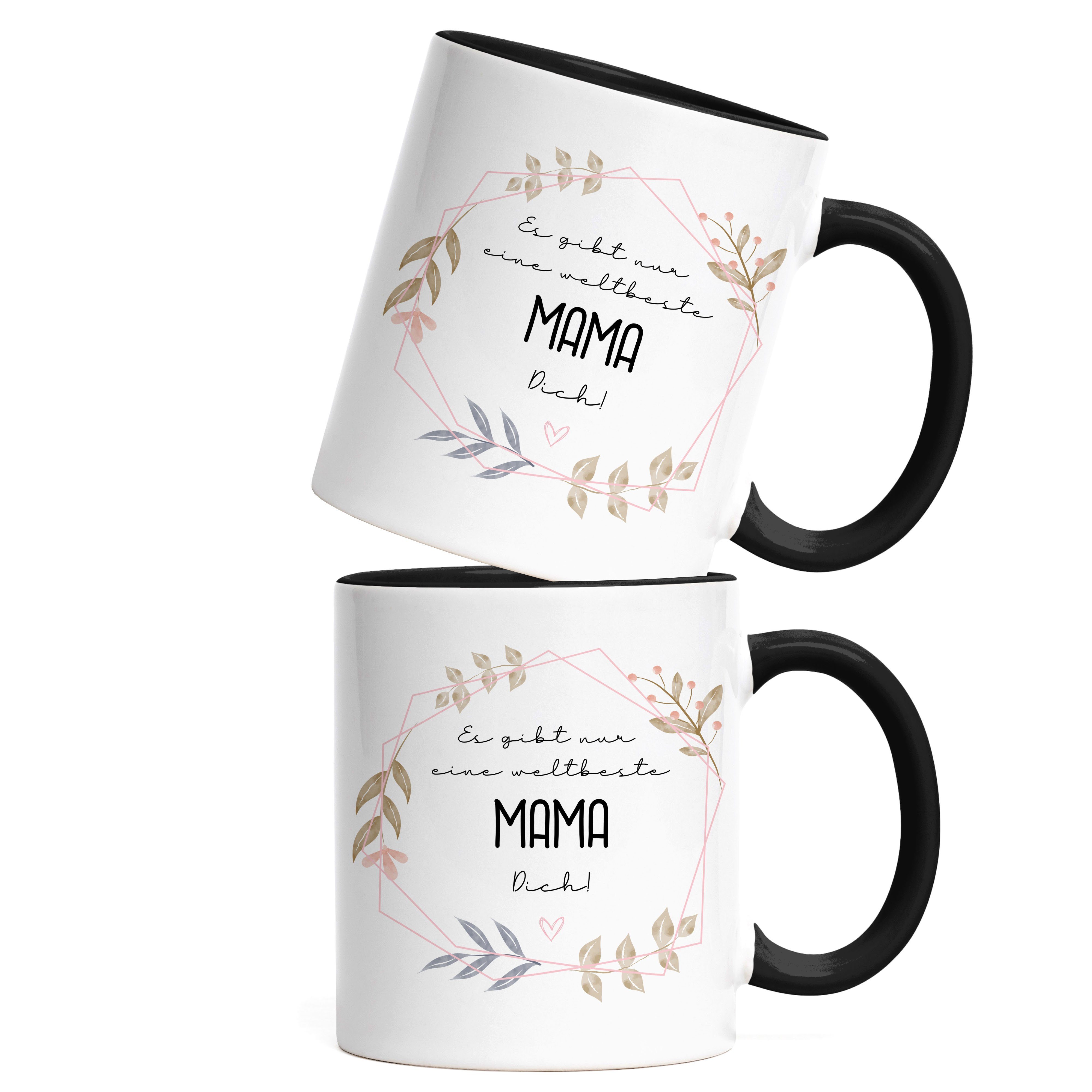 Hey!Print Tasse Es Eine Blumen Geschenkidee, Schwarz Mama Dich Keramik Muttertag Nur Tasse Motiv Gibt Weltbeste