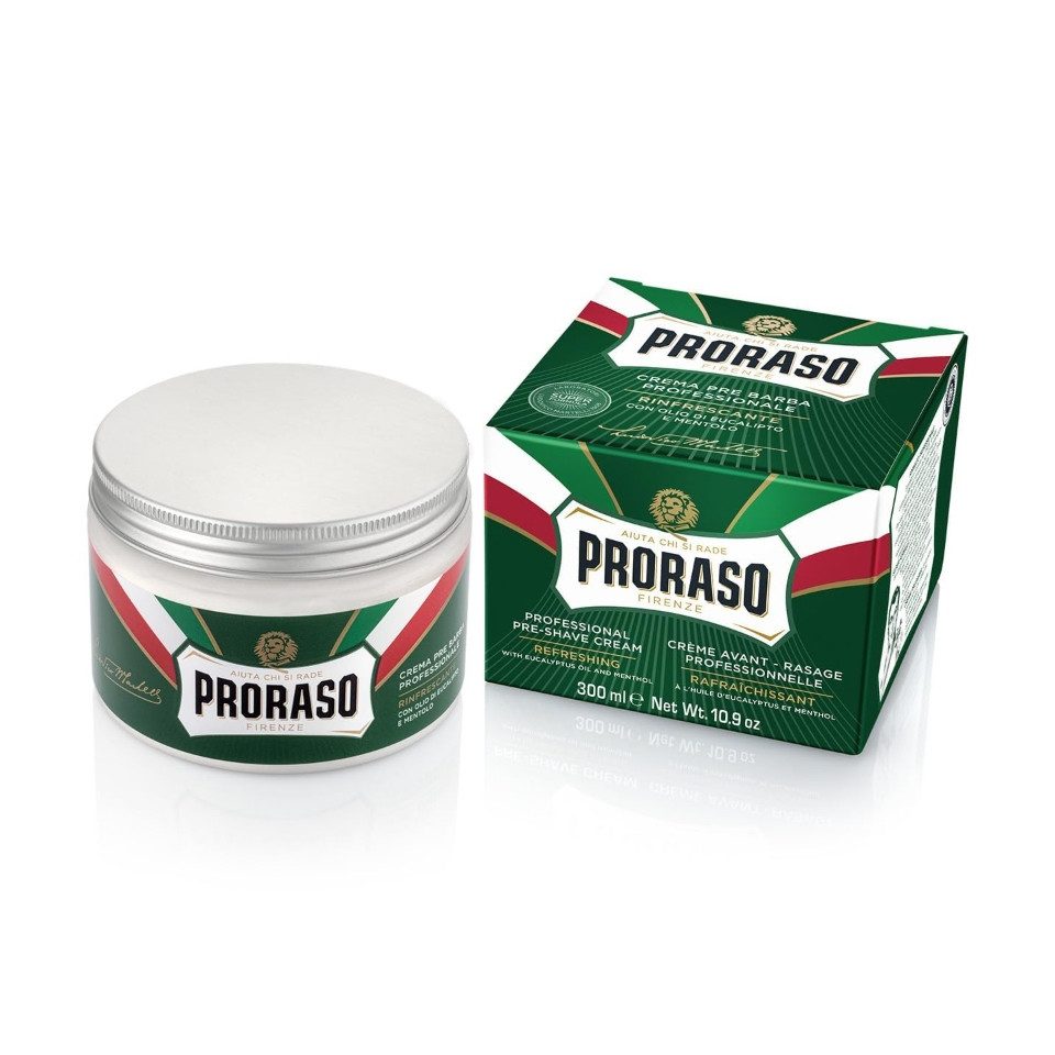 PRORASO Körpercreme Pre-Shave Cream Eukalyptus & Menthol, 300ml