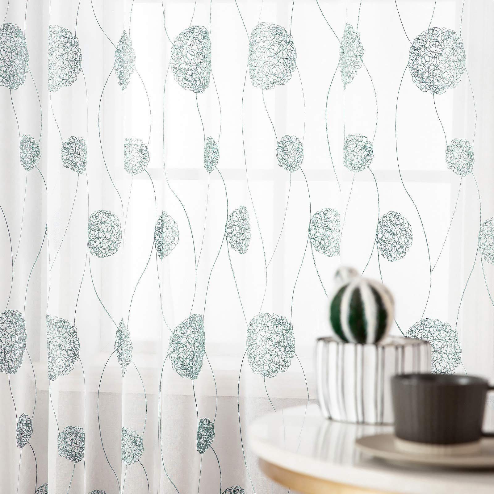 BYSURE Vorhang Gardinen mit Florales Stickerei, günstig online kaufen
