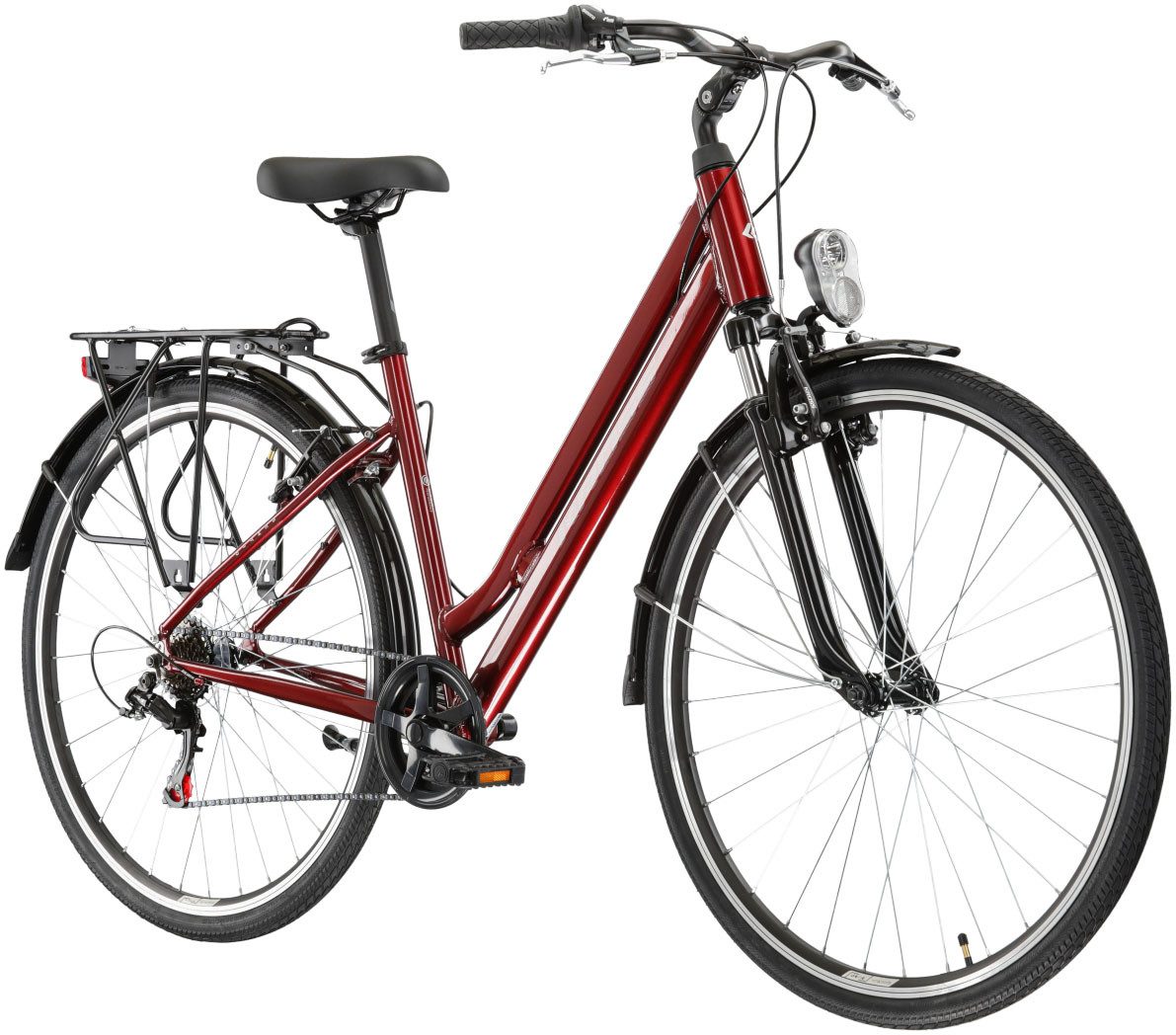 Kross Cityrad KROSS Citybike Sentio 1.0 rot 6 Gänge, 6 Gang Shimano TOURNEY TZ500 Schaltwerk, Kettenschaltung