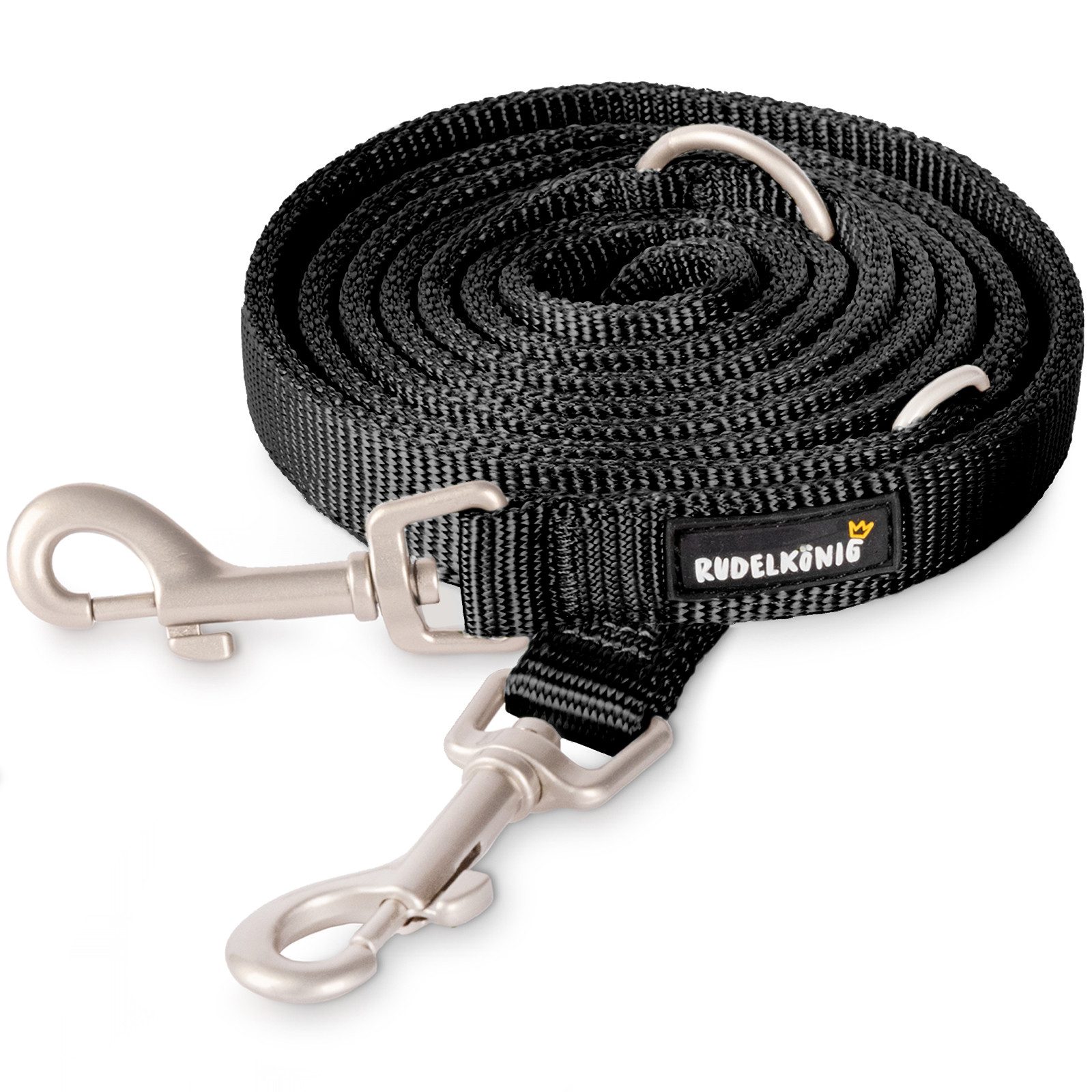 Rudelkönig Hundeleine Frida 2,30m, Verstellbare Hundeleine große Hunde, Robuste Führleine, Nylon (1-tlg), Hunde Leine für mittlere und große Hunde