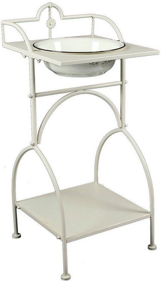 Ambiente Haus Badaccessoire-Set Waschschüssel mit Stand - eckig in Beige, Maße: 90x41x40 cm, 1 tlg.
