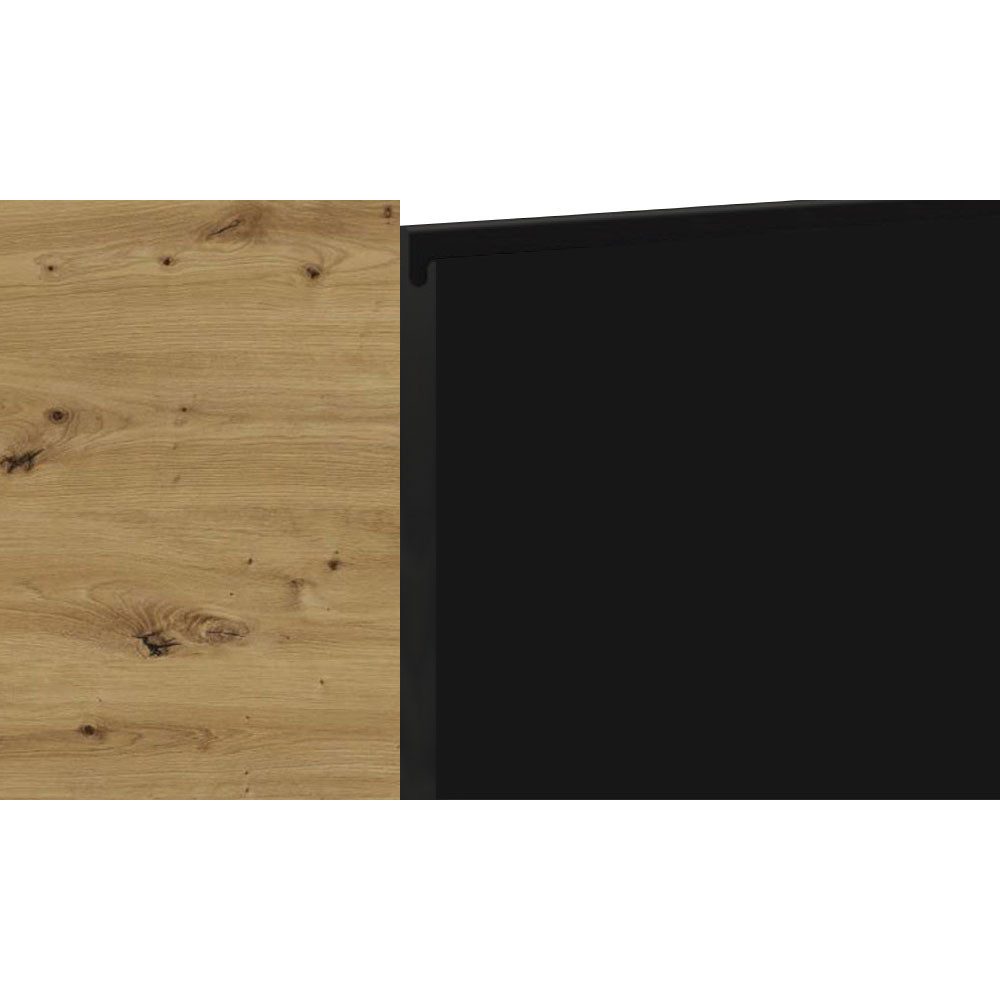 Feldmann-Wohnen Sockelblende Avellino (ZM60, Geschirrspülerfront für vollintegrierte Geschirrspüler, 1 St., moderne Optik, Acrylfronten), 60x1,8x72cm grifflos Eiche Artisan - schwarz Acryl matt (AV-ZM60)