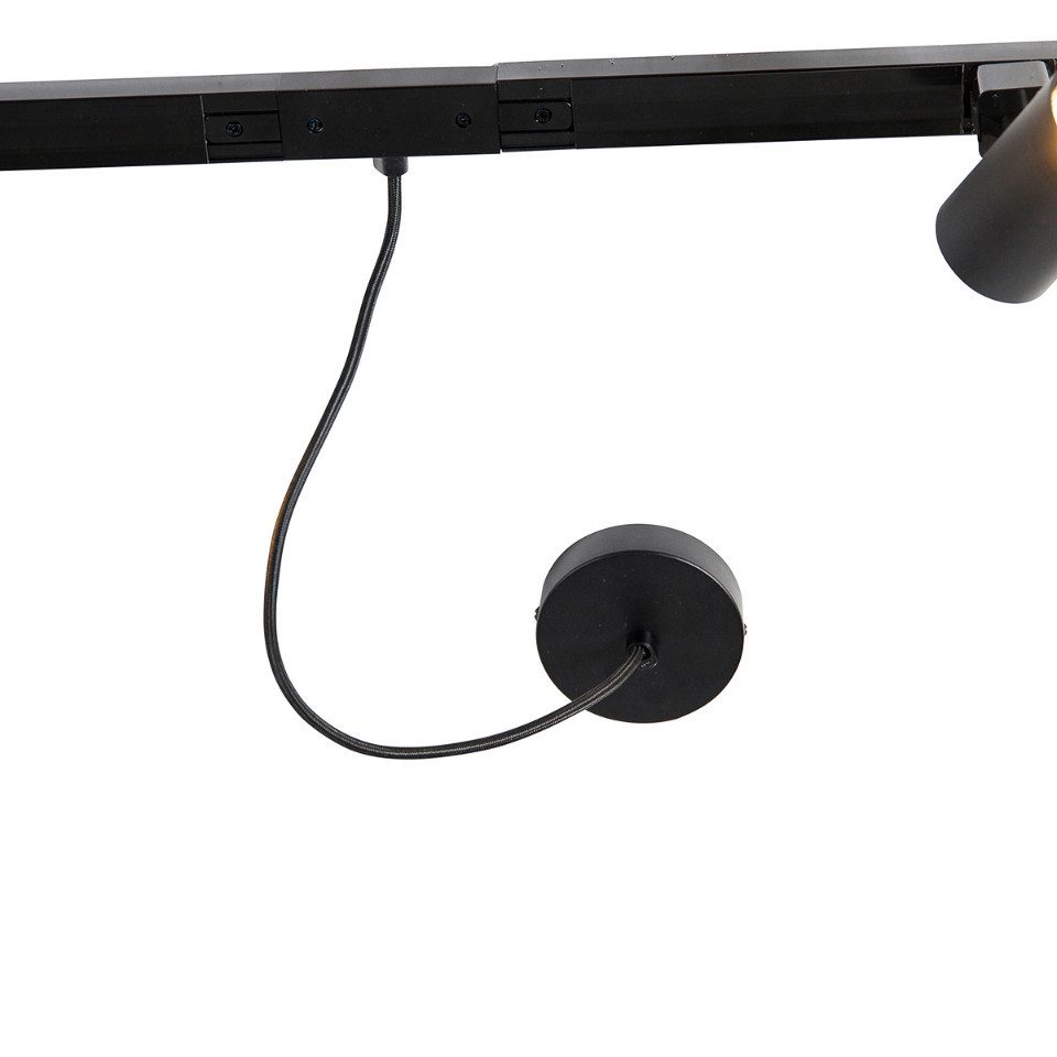 Qazqa Schienensystem-Sets Jeana, 200 cm, (1-tlg), GU10, Schwarz, Modern, St günstig online kaufen