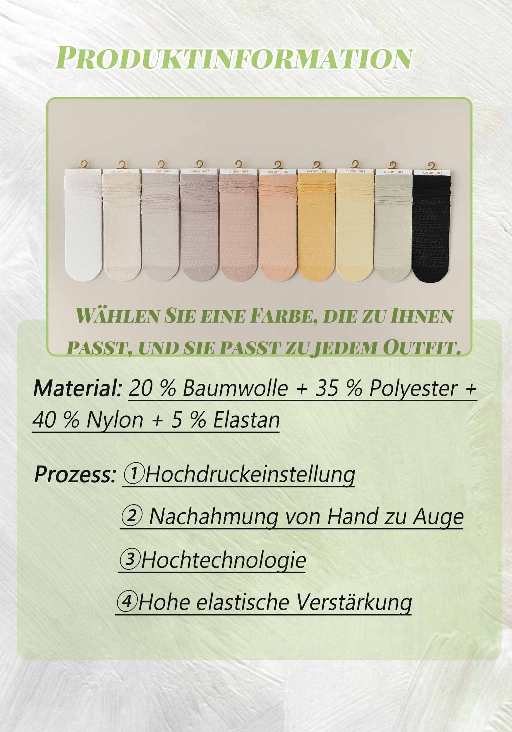 Netzsocken Mesh Transparent Damen MAGICSHE 5er Dünn Schwarz für Socken (5-Paar) Niedlich Ultra Pack