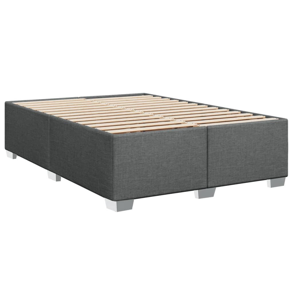 vidaXL Bett Bettgestell ohne Matratze Dunkelgrau 140x200 cm Stoff