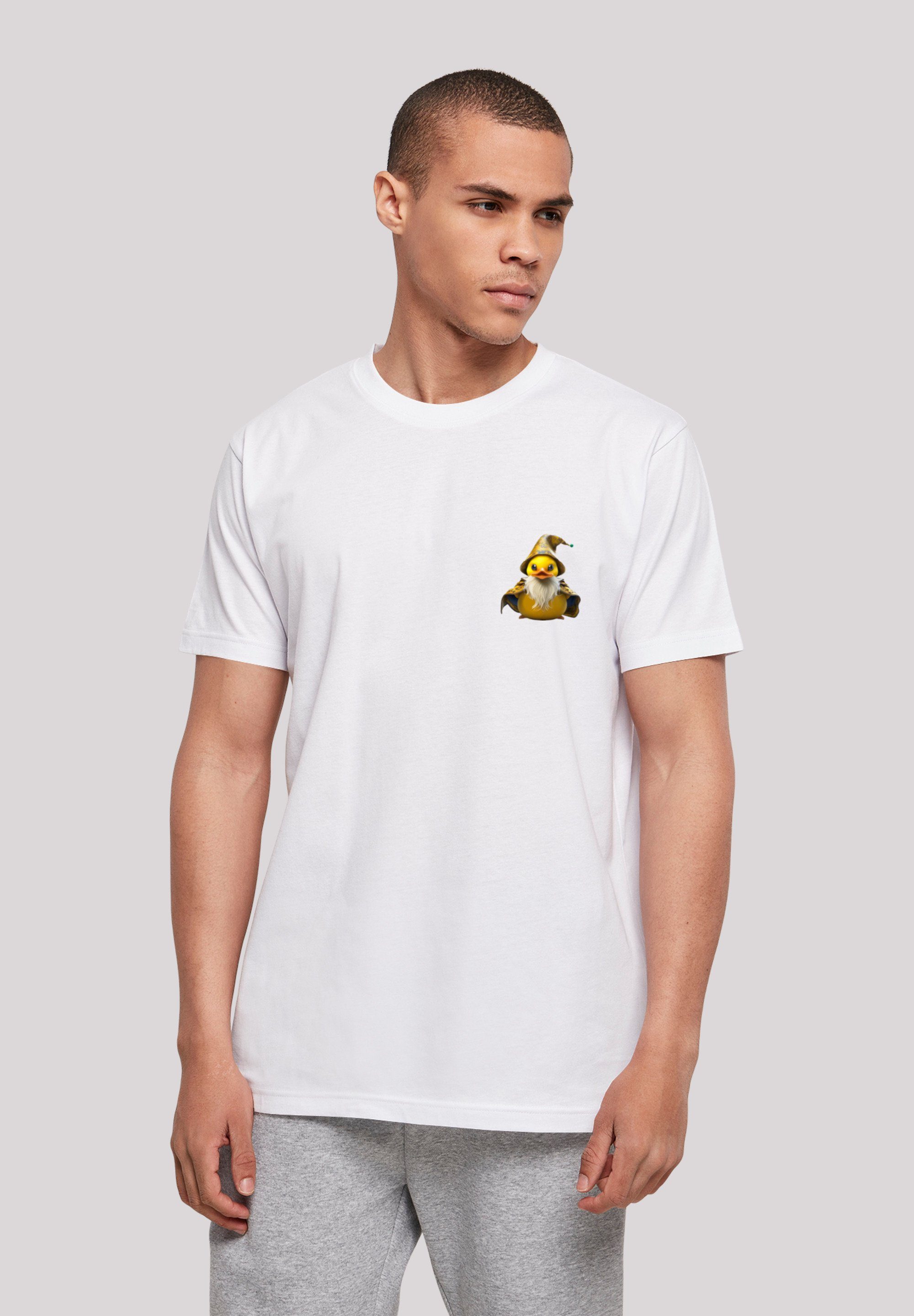 F4NT4STIC T-Shirt Rubber Duck Wizard TEE UNISEX Print, Rippbündchen am Hals  und Doppelnähte am Saum