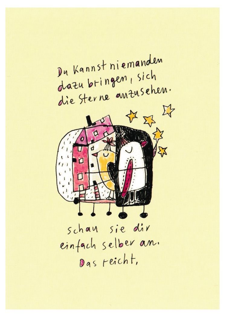 Postkarte "Du kannst niemanden dazu bringen, sich die Sterne ..."