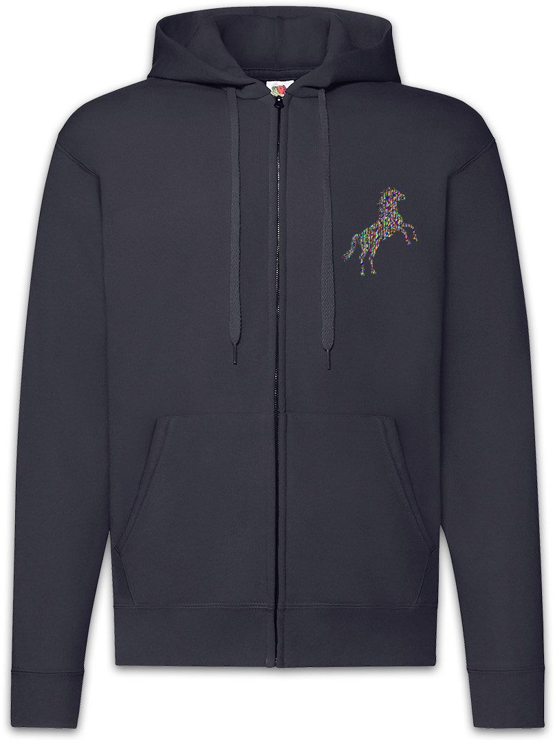 Sweatjacke Colored Horse II Zipper Hoodie Pferd Pferde Reiter Reitsport Turnier